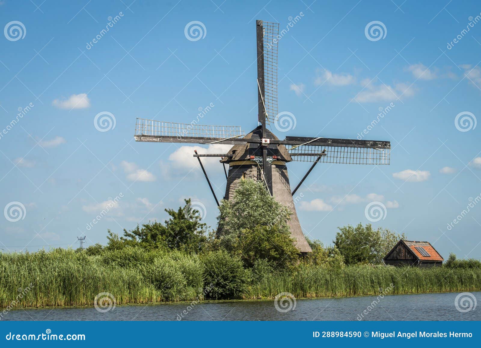 traditional dutch windmill.