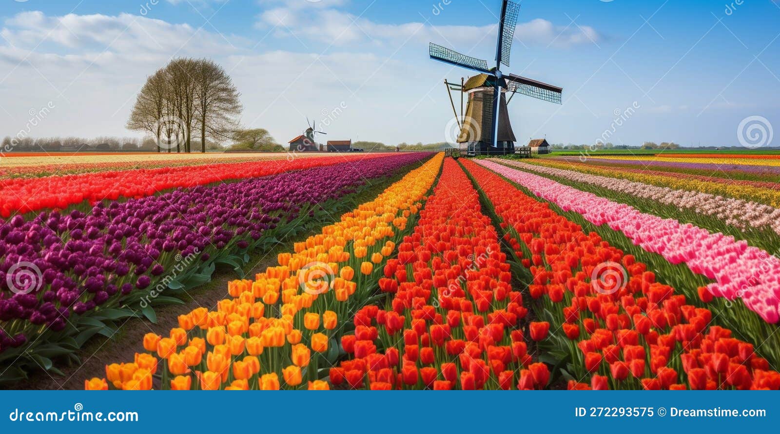 Traditional Dutch Windmill Isolated On White Background. Smock, Tower ...