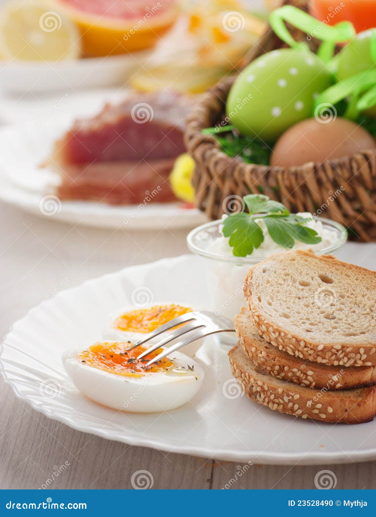 Traditional Easter Breakfast Stock Photo Image of dinner, festive