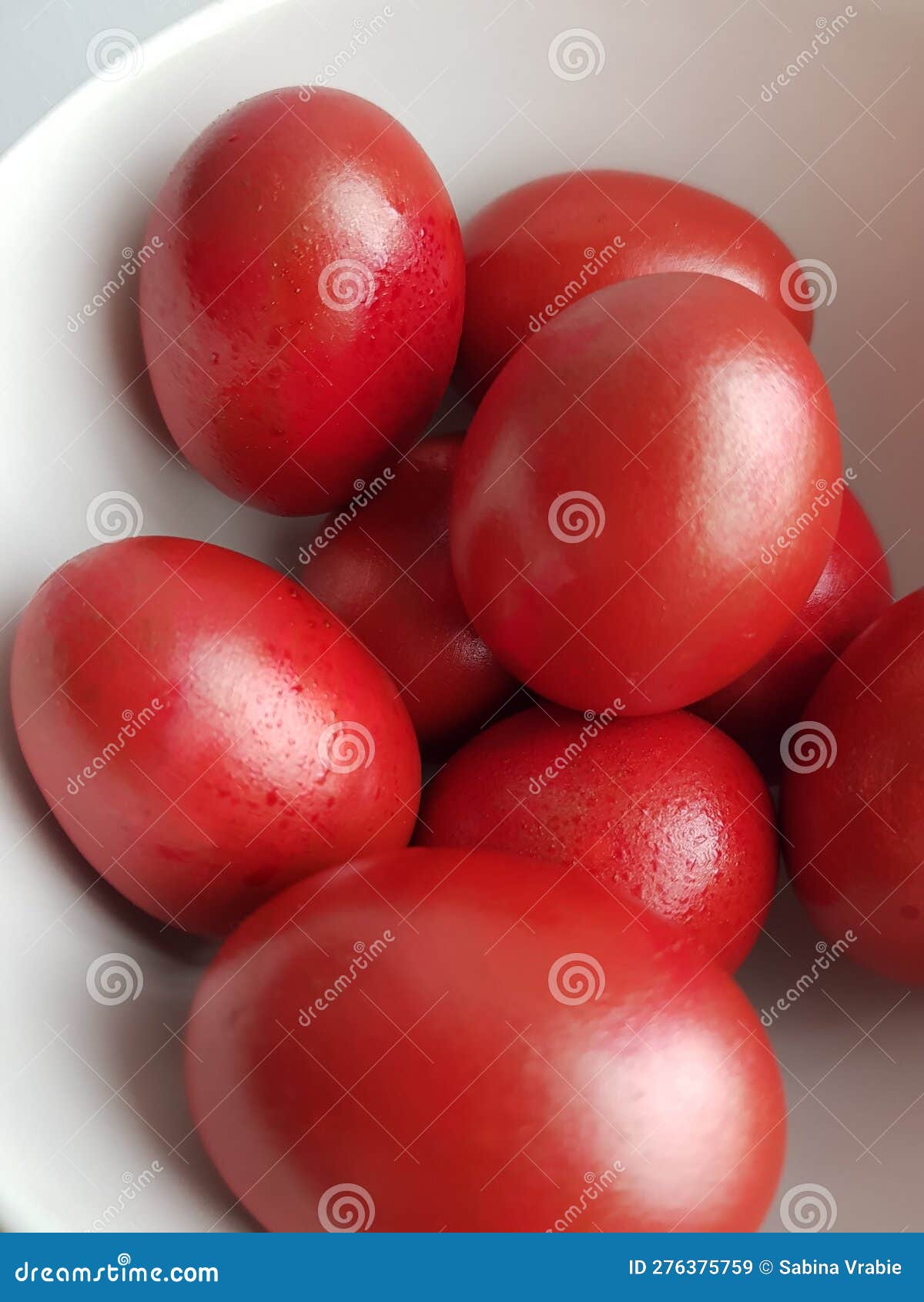 Traditional Easter Red Eggs Stock Image Image of chiken, small 276375759