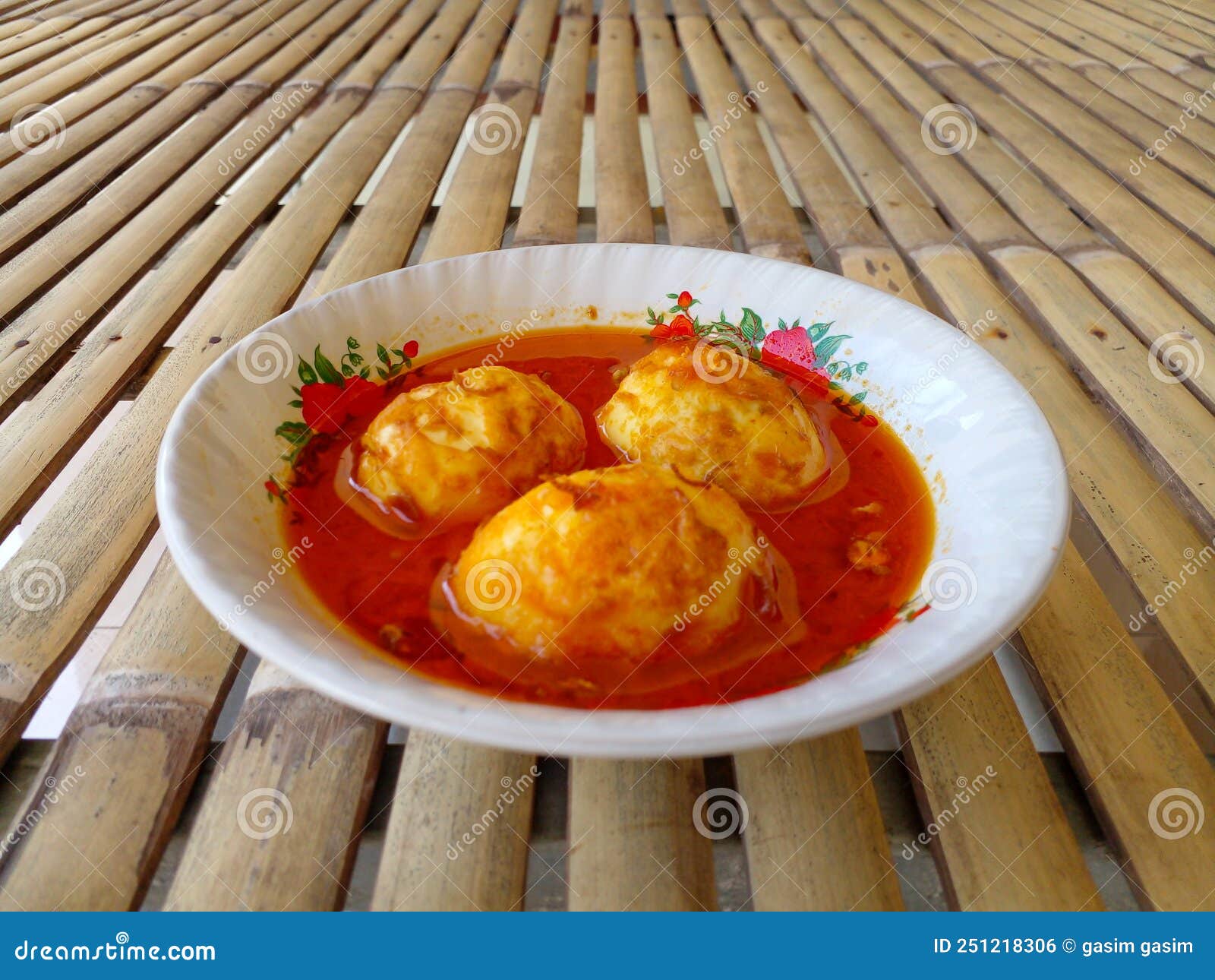 Traditional Egg Dish, Made from Spices and Coconut Milk Stock Photo