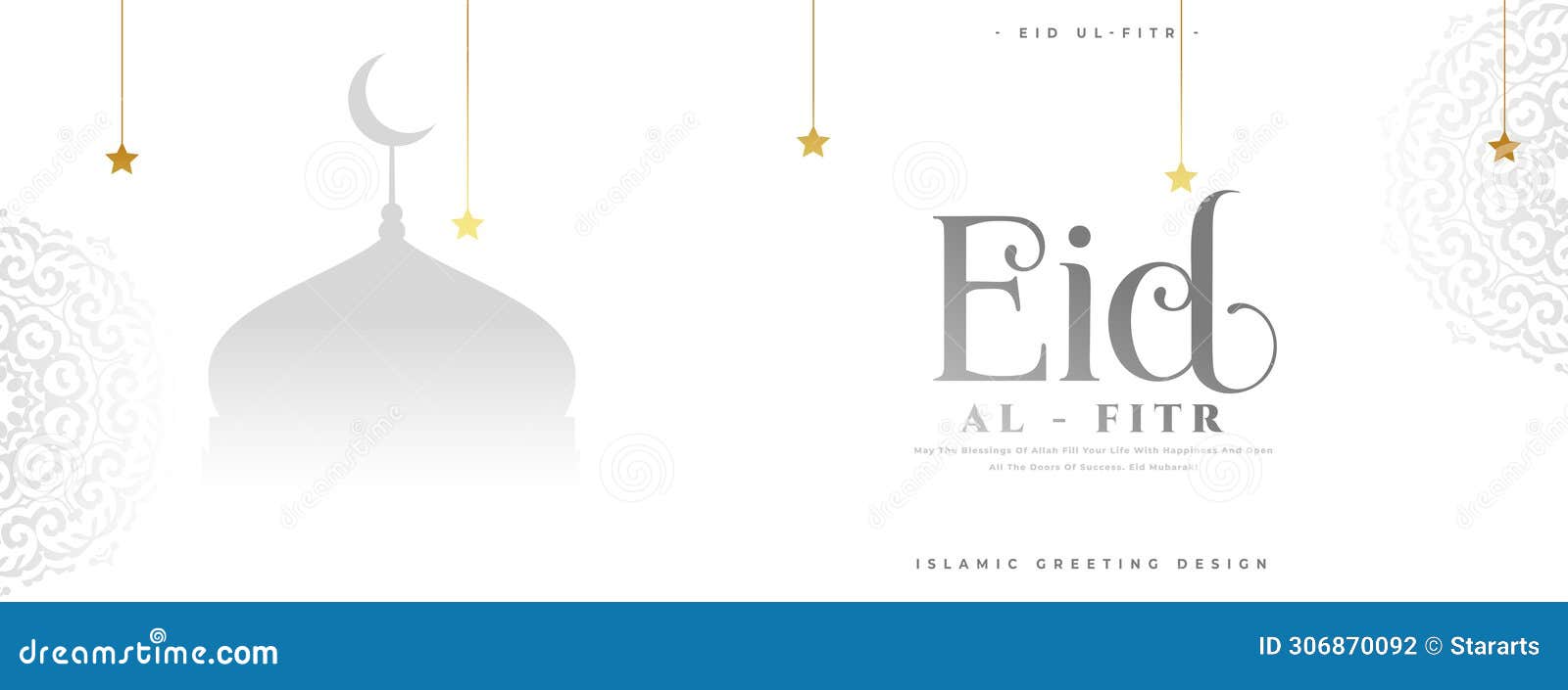 traditional eid ul fitr wishes wallpaper with mosque 
