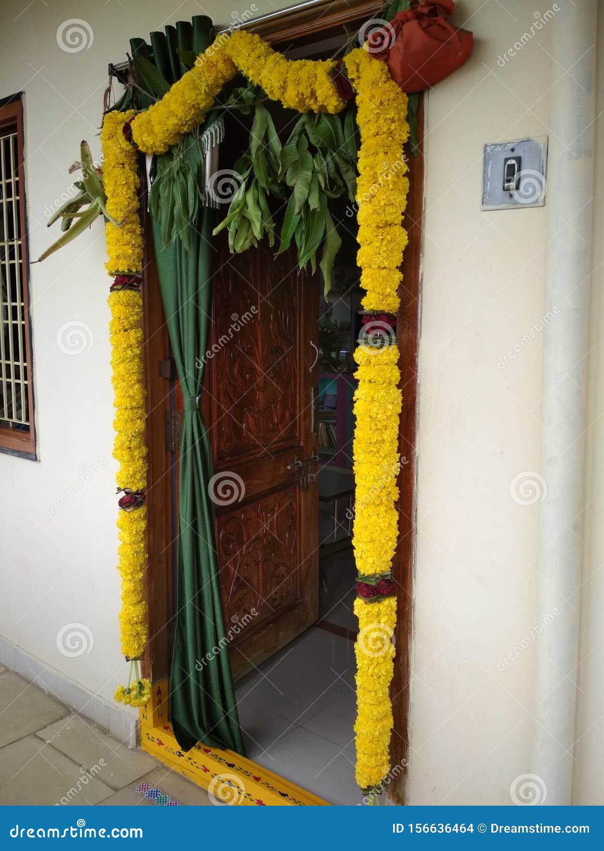 A Traditional Entrance Decoration of a Typical Family Stock Photo ...