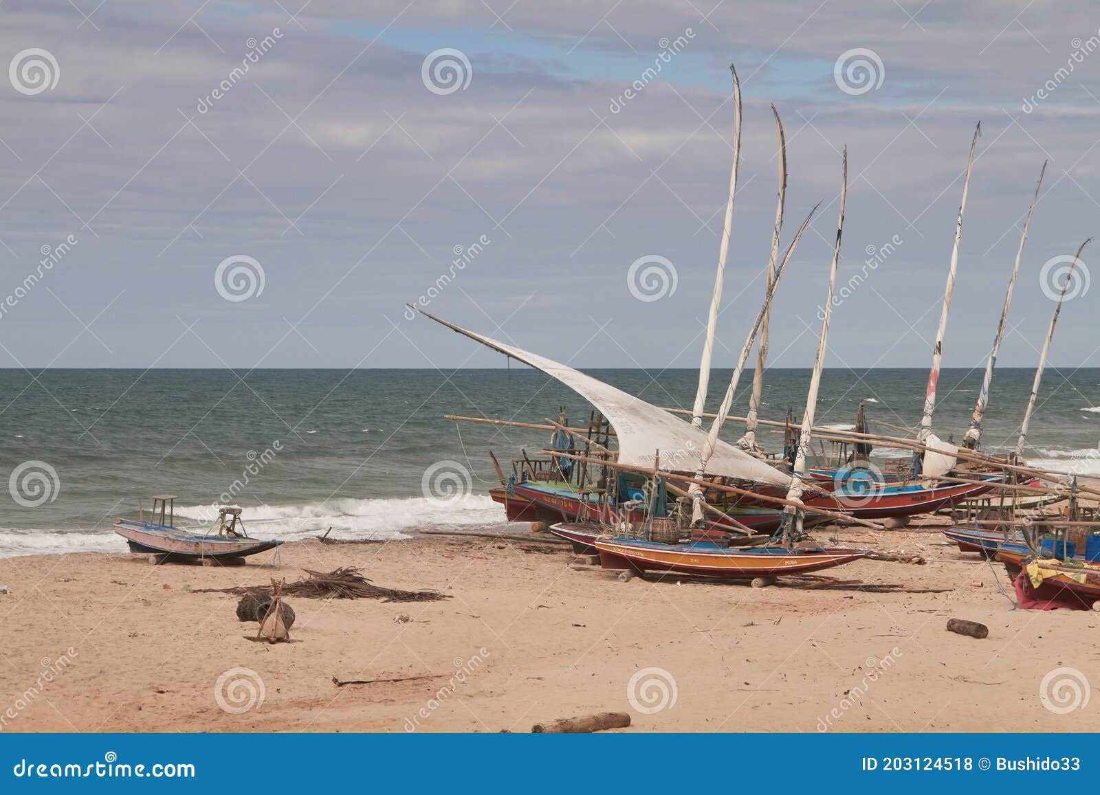 traditional fishing boats . praia das fontes