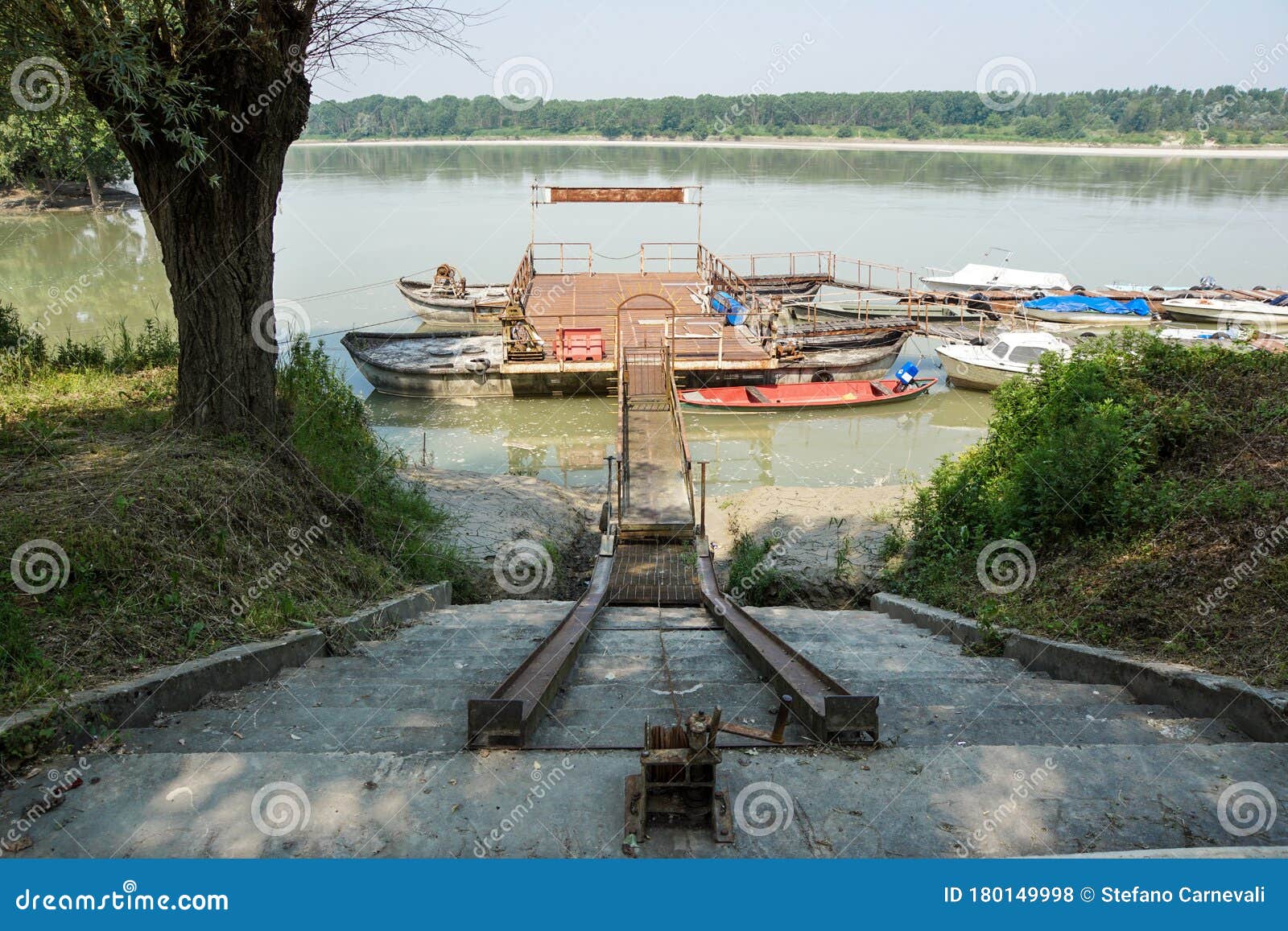 Traditional Fishing Boats Tied Up on the Floating Dock in