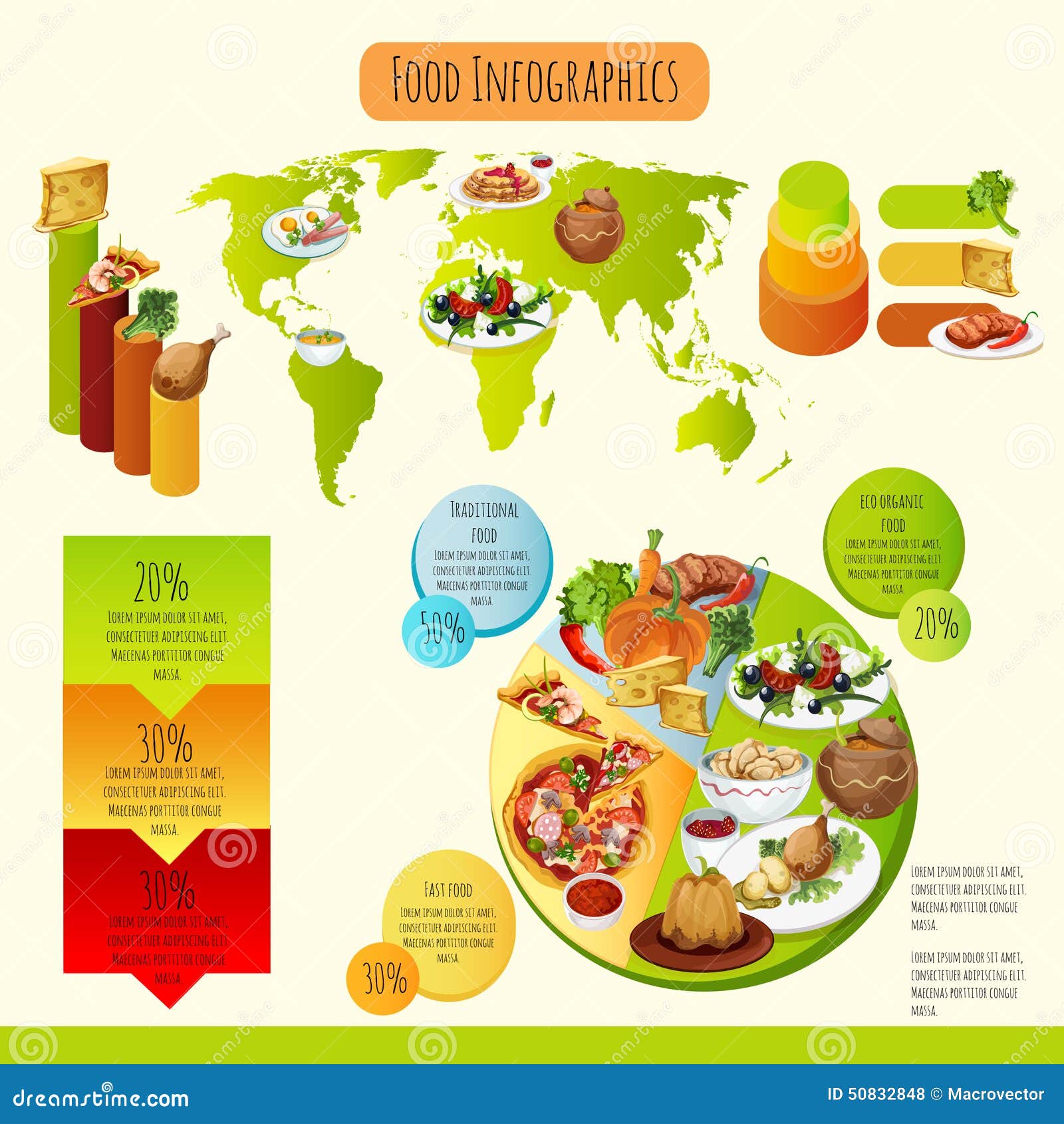 Traditional Food Infographics Stock Vector - Image: 50832848