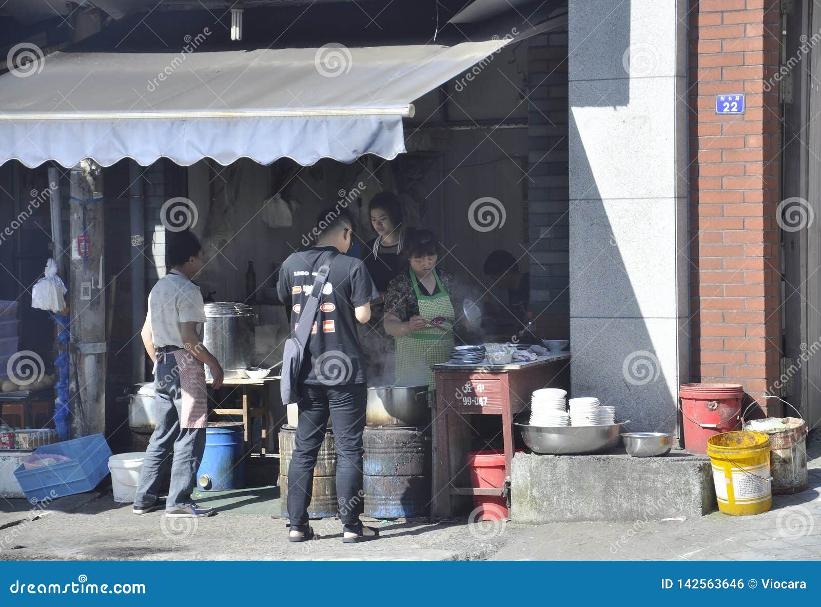 Hangzhou 4th May Traditional Food Market In A Slum Area From