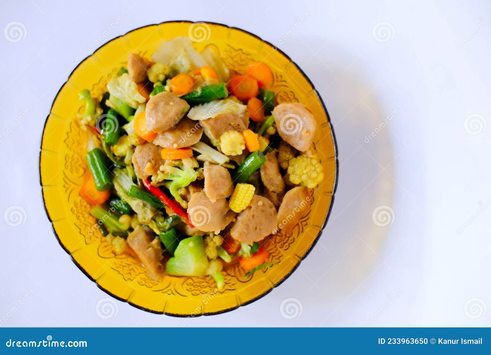 Traditional food, stir fry stock photo. Image of fish - 233963650