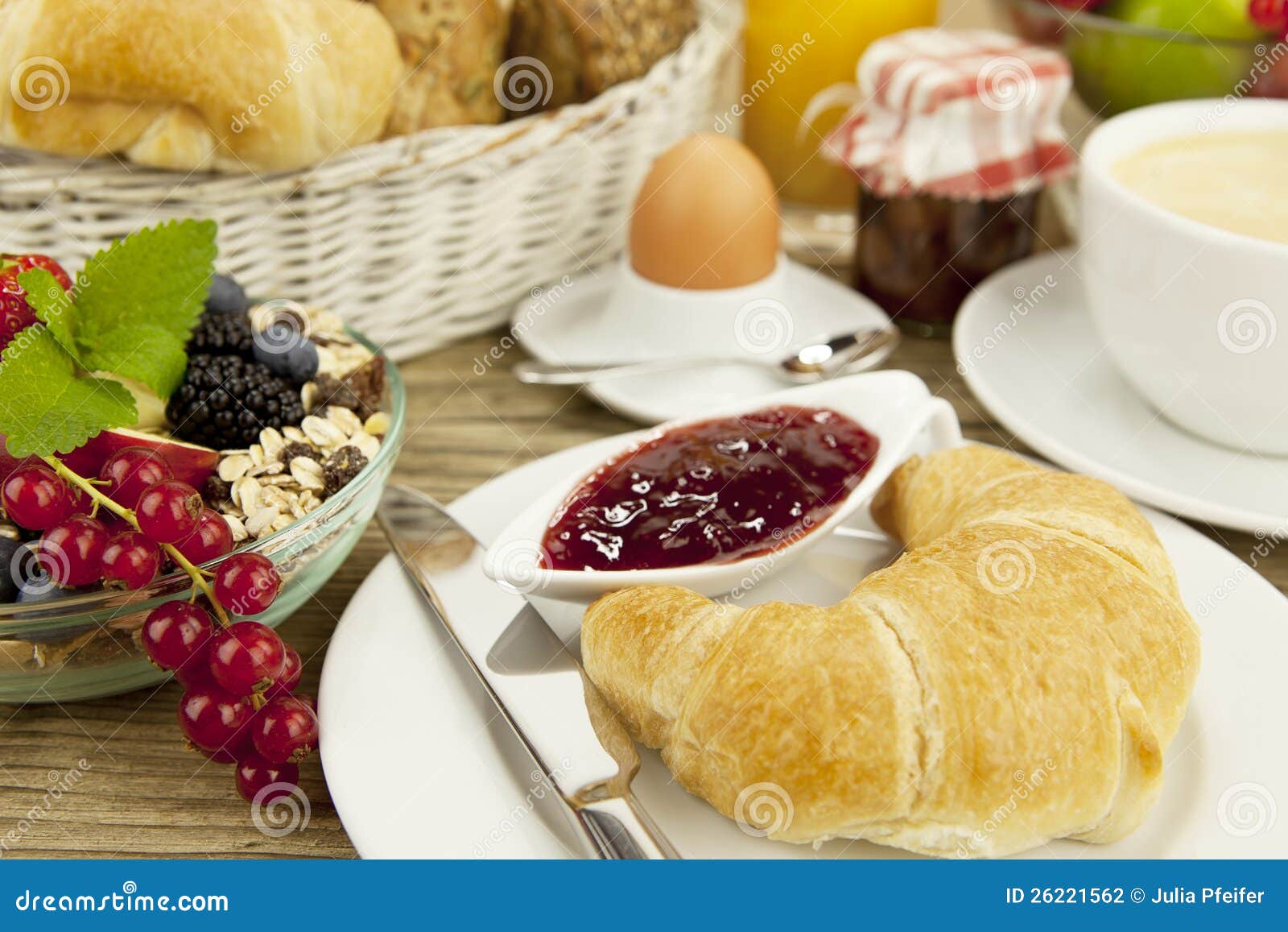 Traditional French Breakfast on Table in Morning Stock Photo Image of