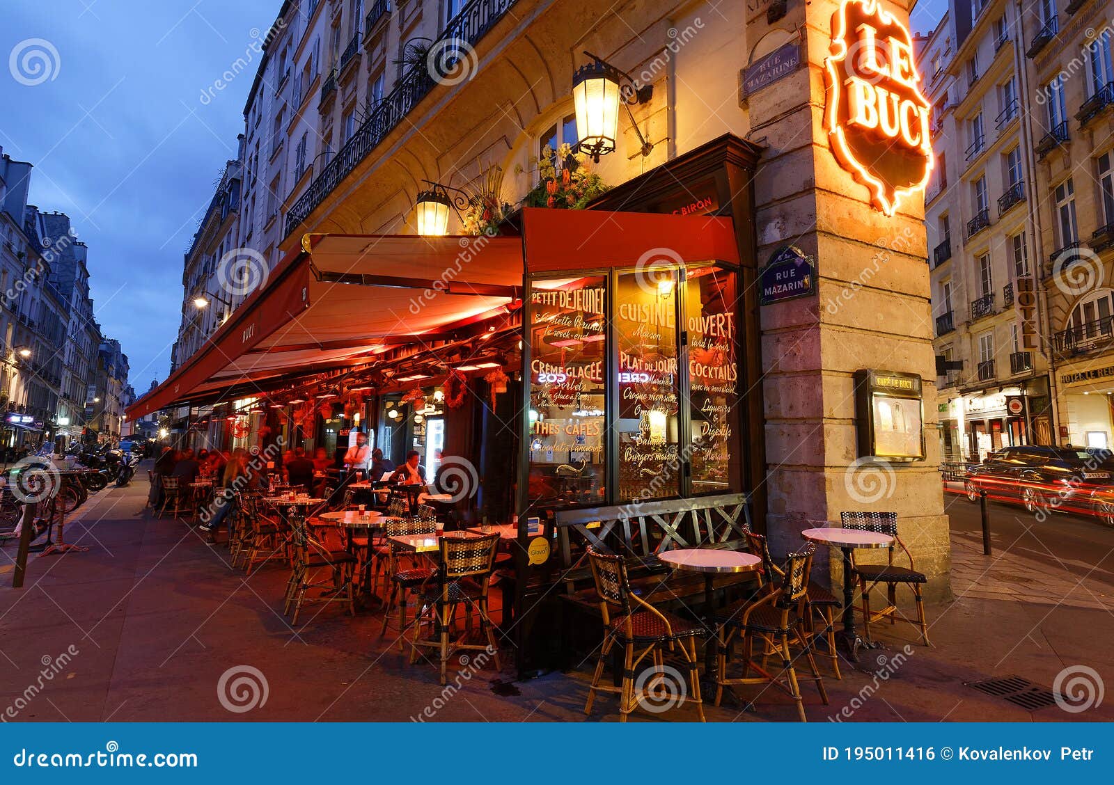 The Traditional French Cafe Buci at Night . it Located in Saint German ...