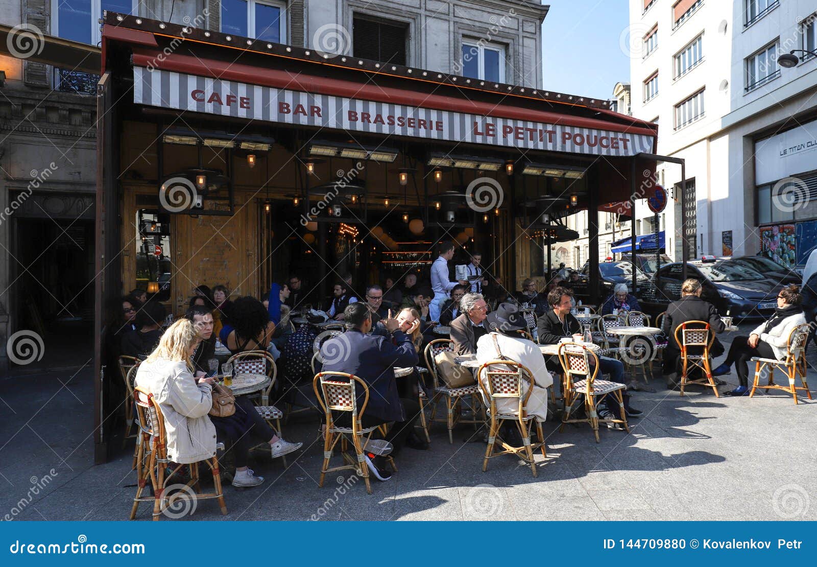 The Traditional French Cafe Petit Poucet Located at Clichy Square in 17 ...