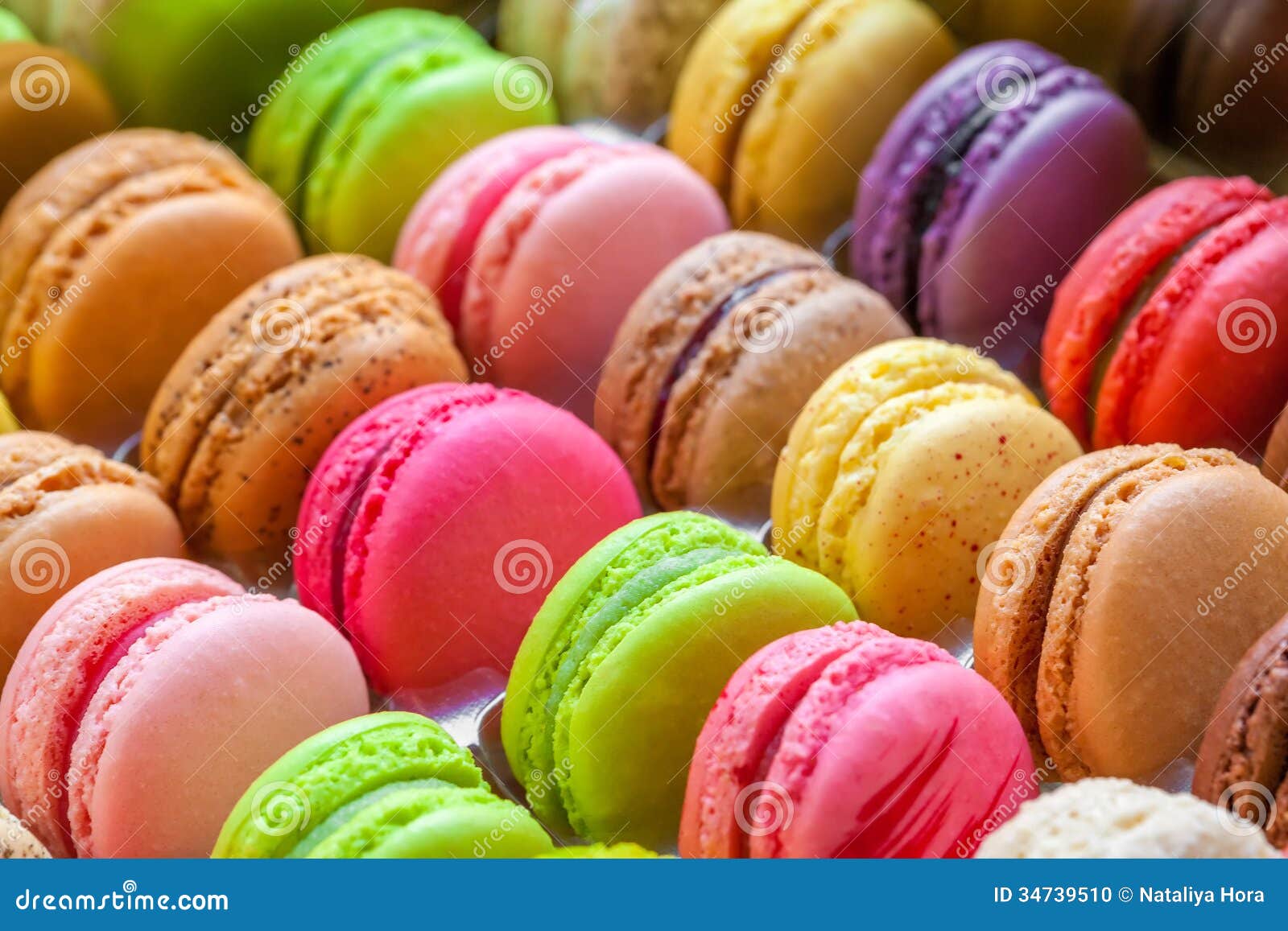 Traditional French Colorful Macarons in a Box Stock Photo Image of