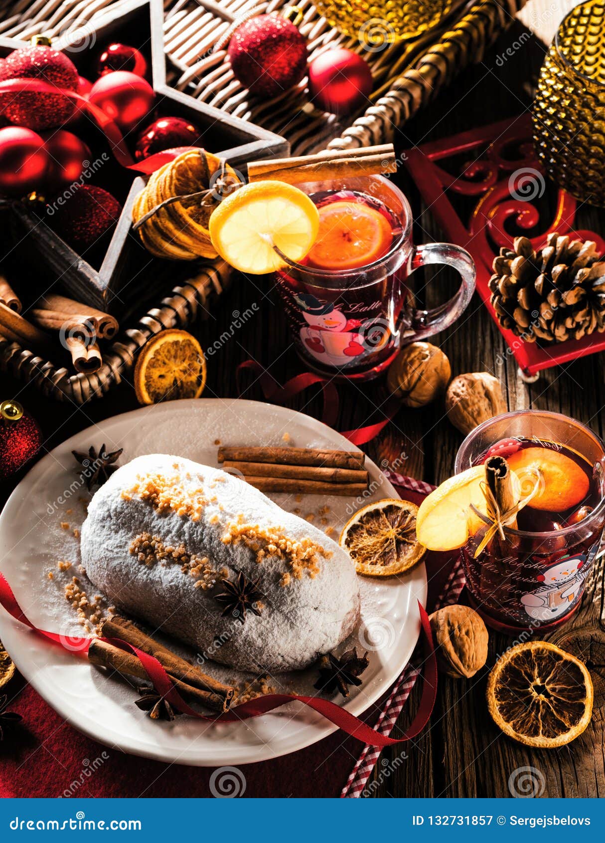 Traditional German Christmas Cake - Cranberry Stollen, Christmas Tree