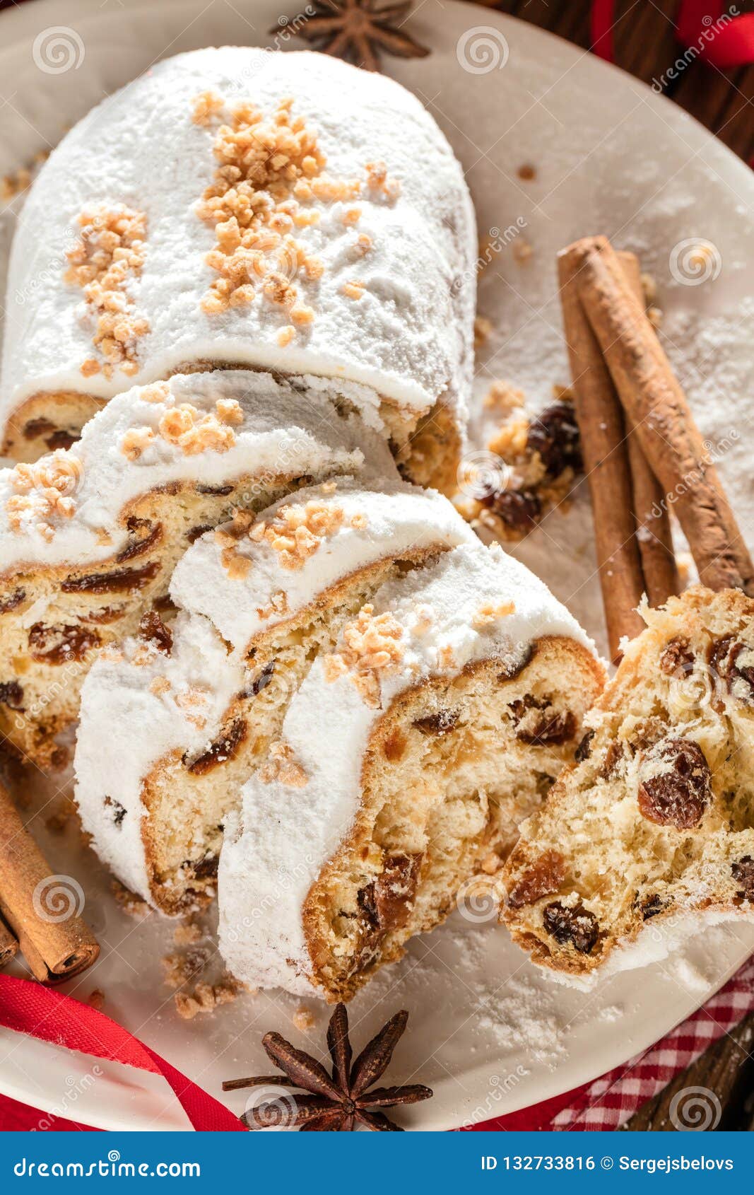 Traditional German Christmas Cake - Cranberry Stollen, Christmas Tree