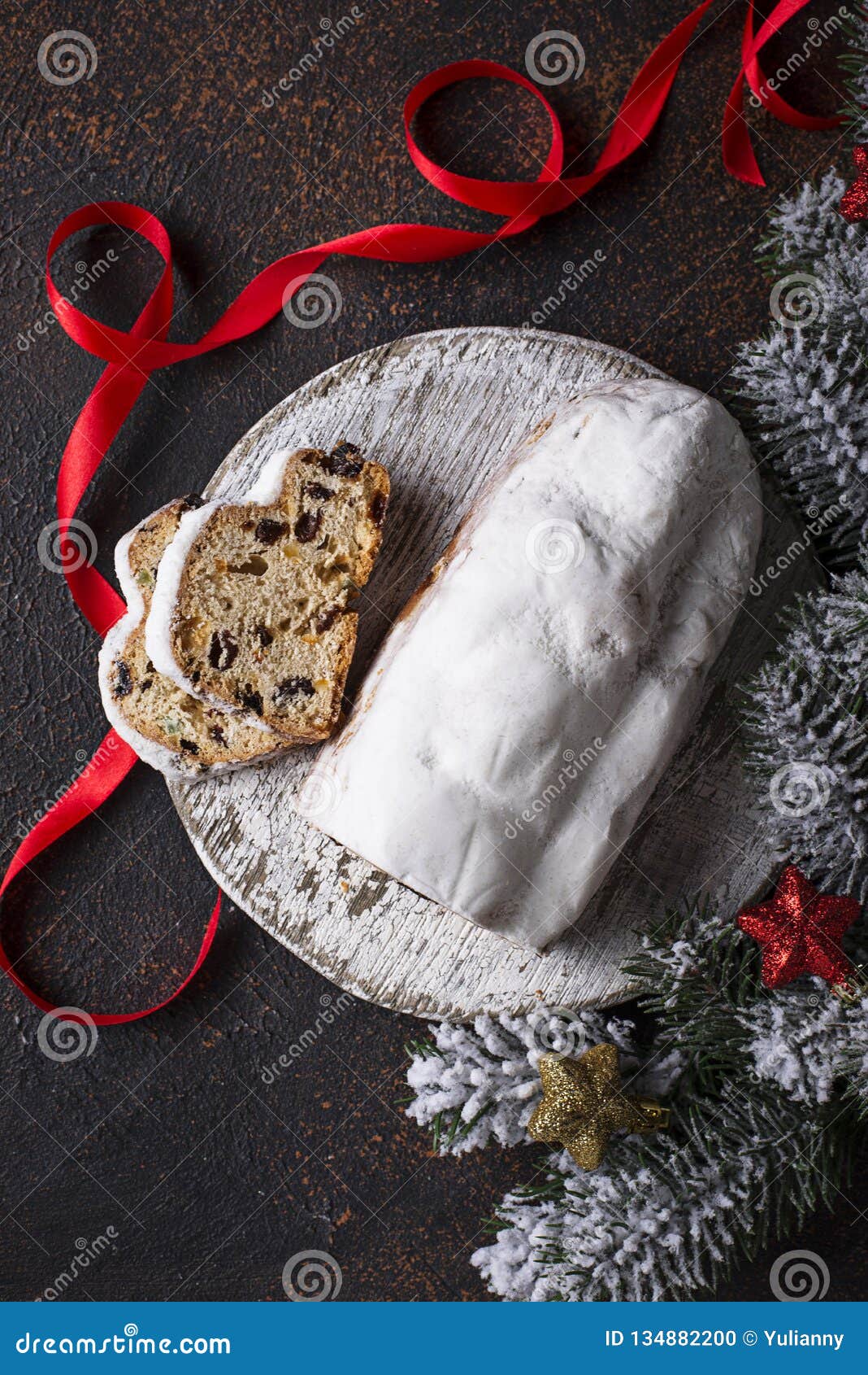Traditional German Christmas Cake Stollen Stock Photo - Image of gift