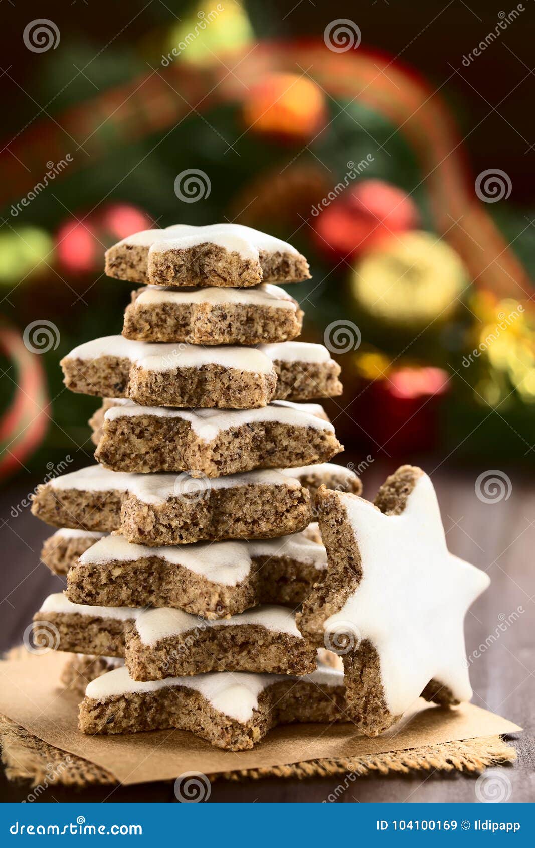 Traditional German Zimtsterne Cinnamon Stars Christmas Cookies Stock ...