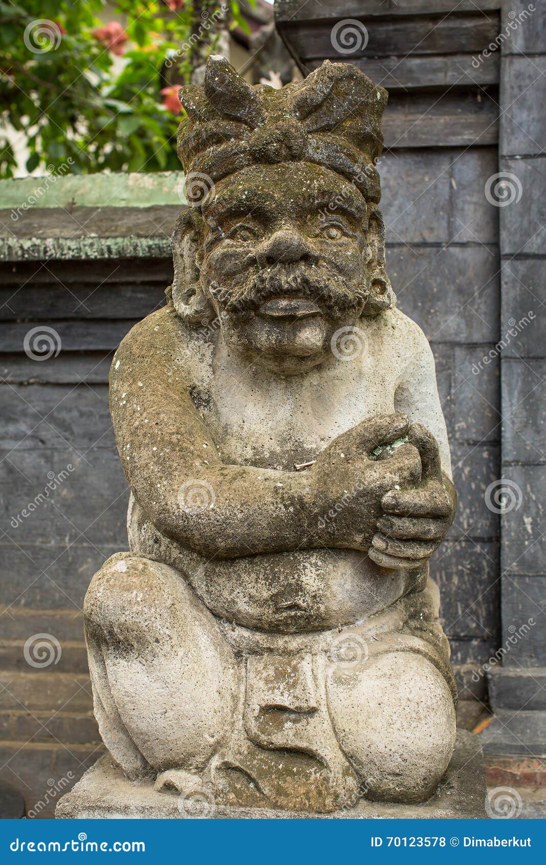 Traditional Guard Statue Carved in Stone on Bali Stock Photo - Image of ...