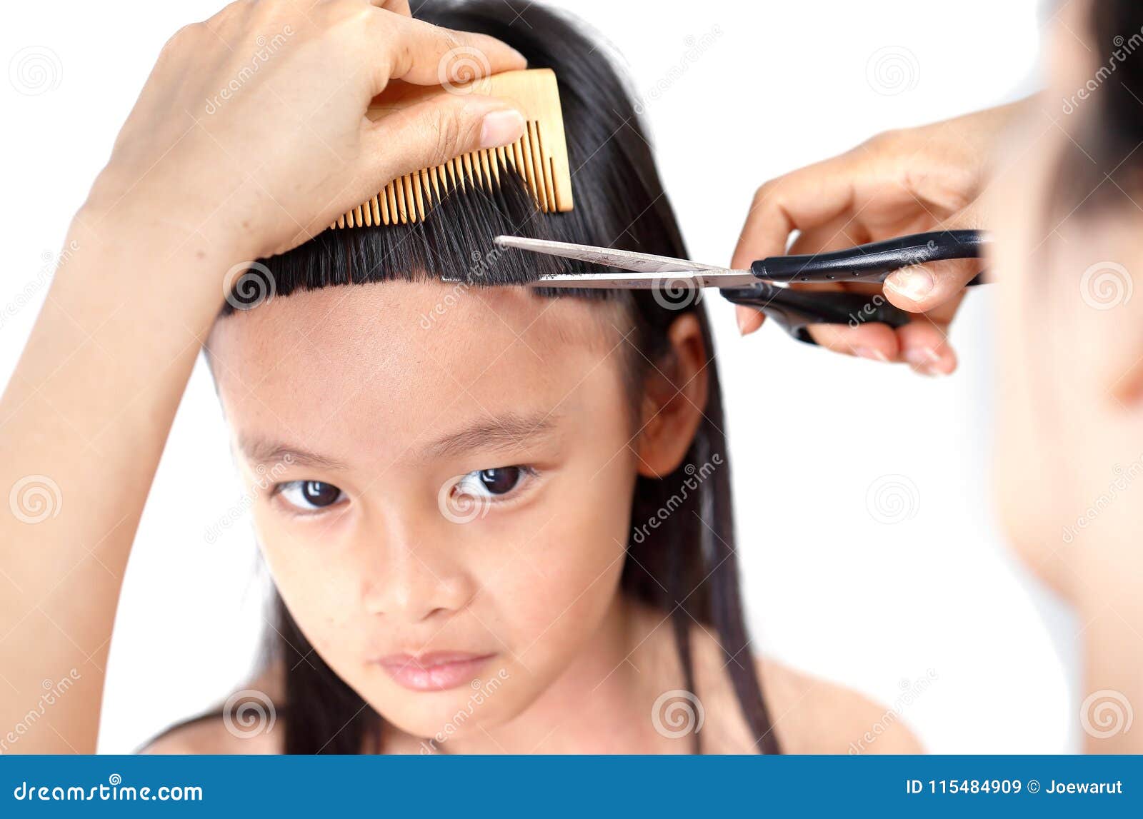 Traditional Hairstlye With Bangs Stock Image Image Of Girl