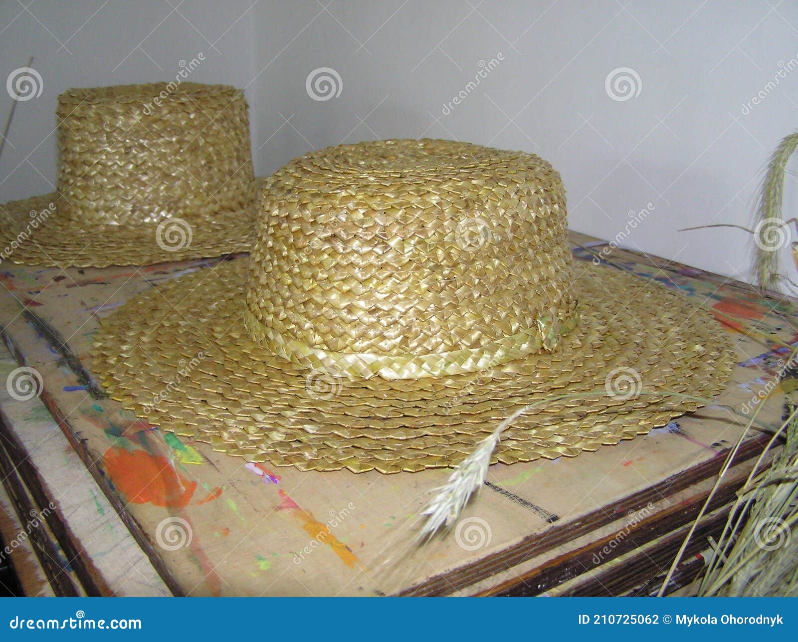 Traditional Handmade Straw Hats Stock Photo - Image of industry, head ...