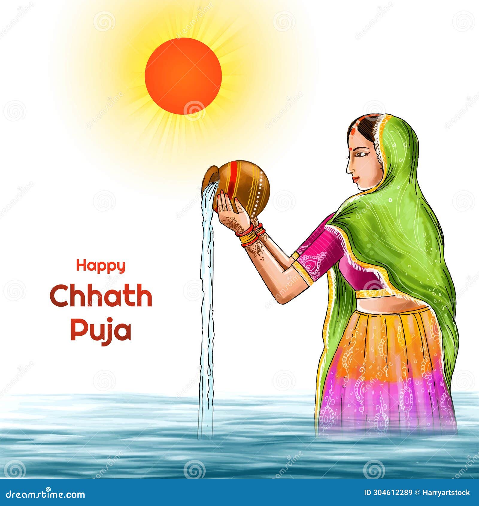 Chhath Puja PNG Picture, Line Style Chhath Puja Festival, Ketepuja  Festival, India, Holiday PNG Image For Free Download