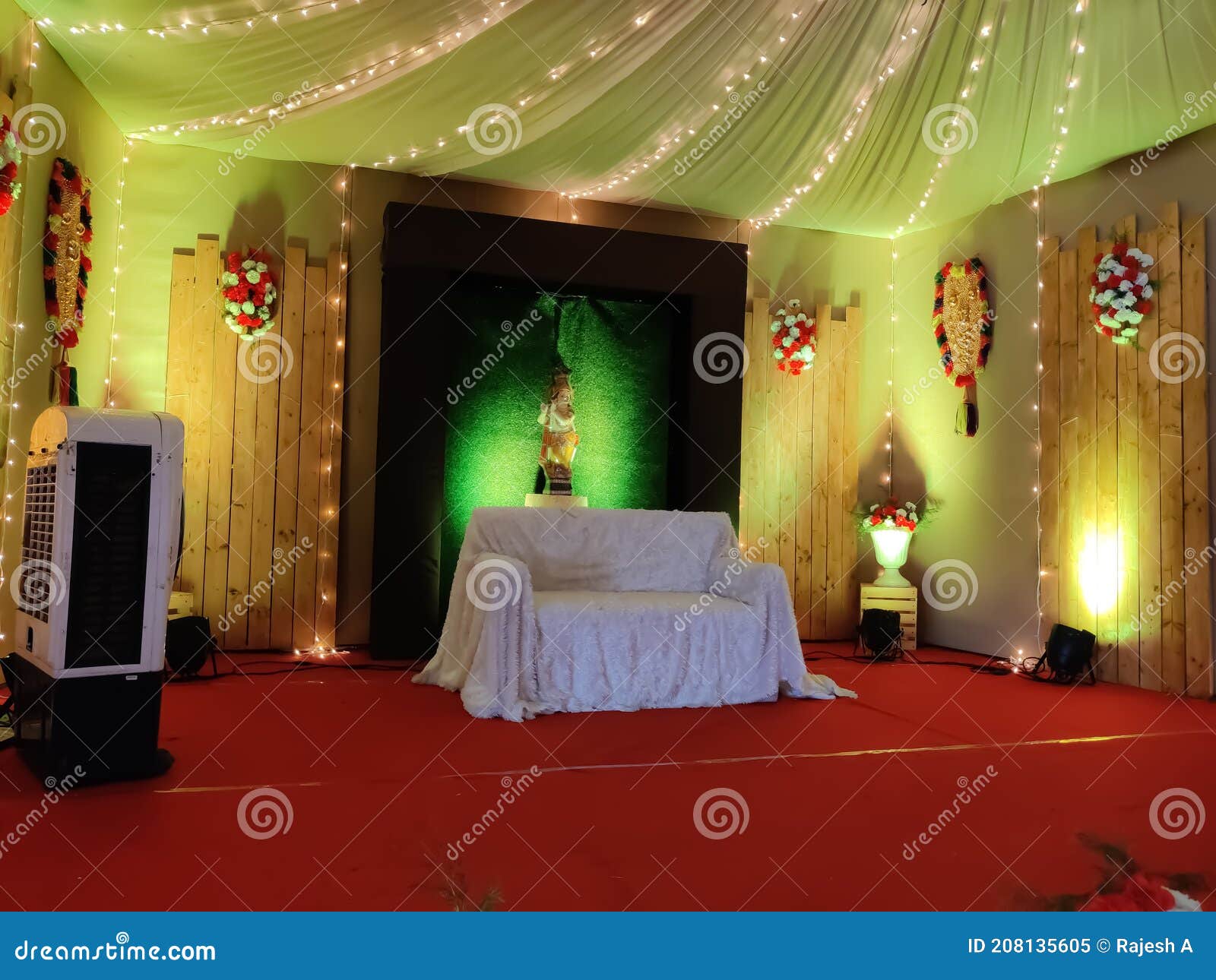Traditional Hindu Wedding Function Stage Decoration Stock Image - Image