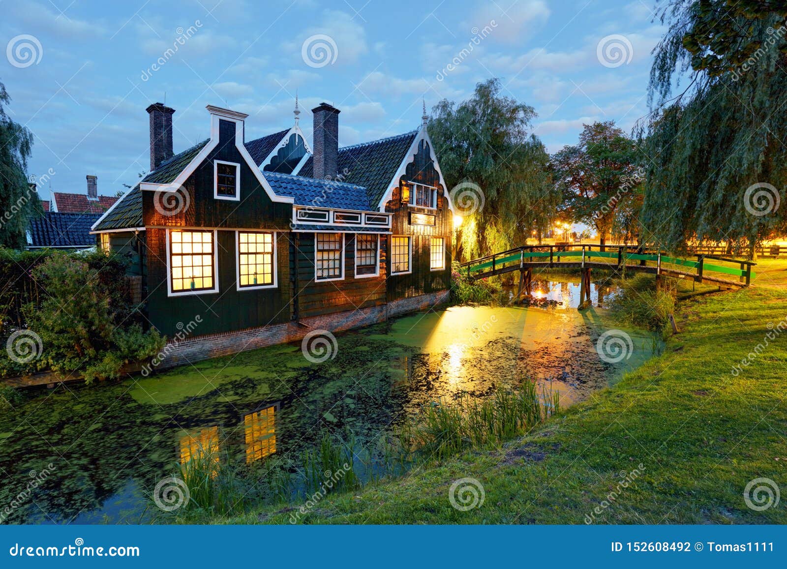 Traditional House at the Historic Village of Zaanse Schans, Netherlands ...