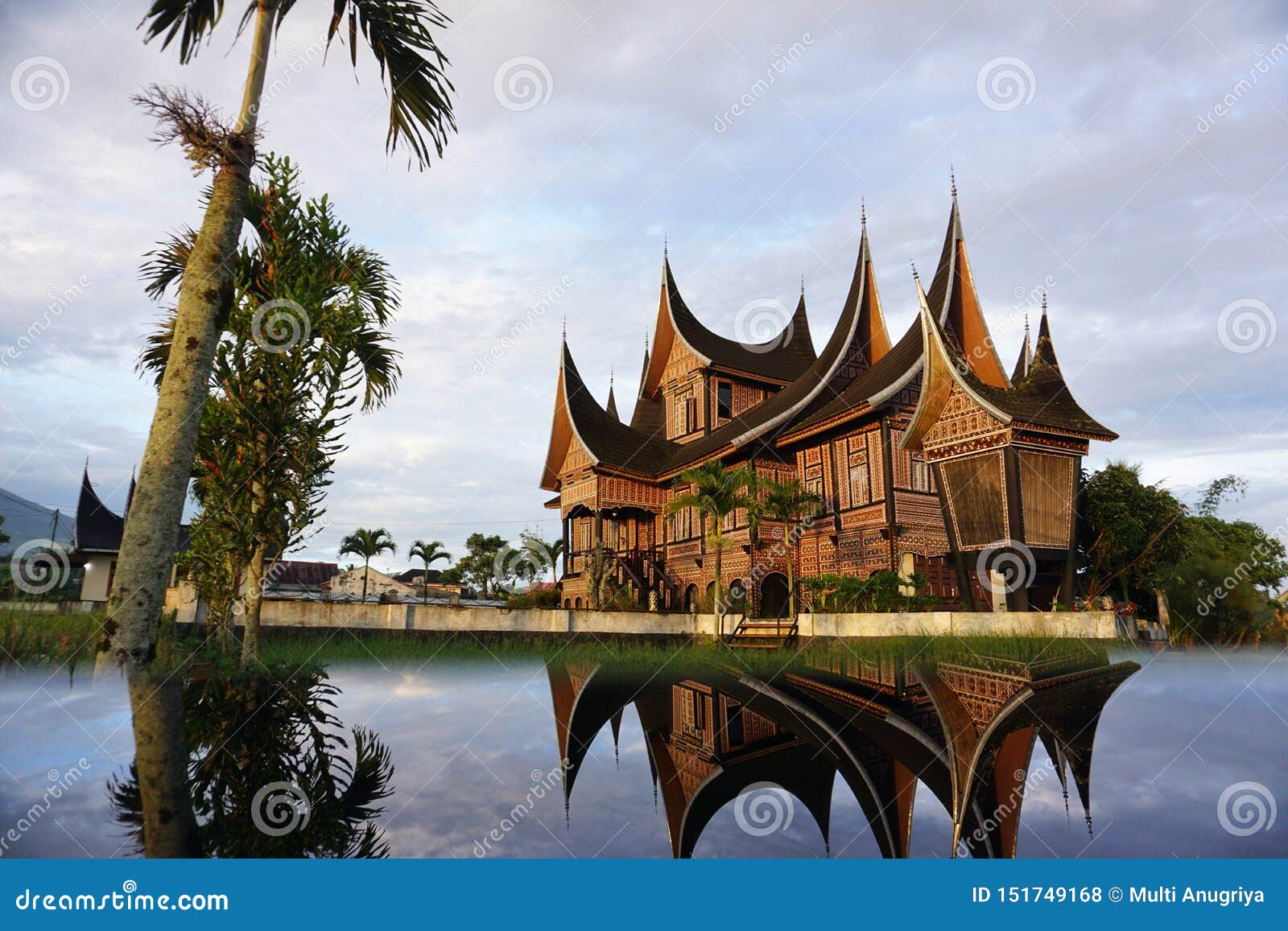 Traditional House From West Sumatera  Indonesia Stock Photo 