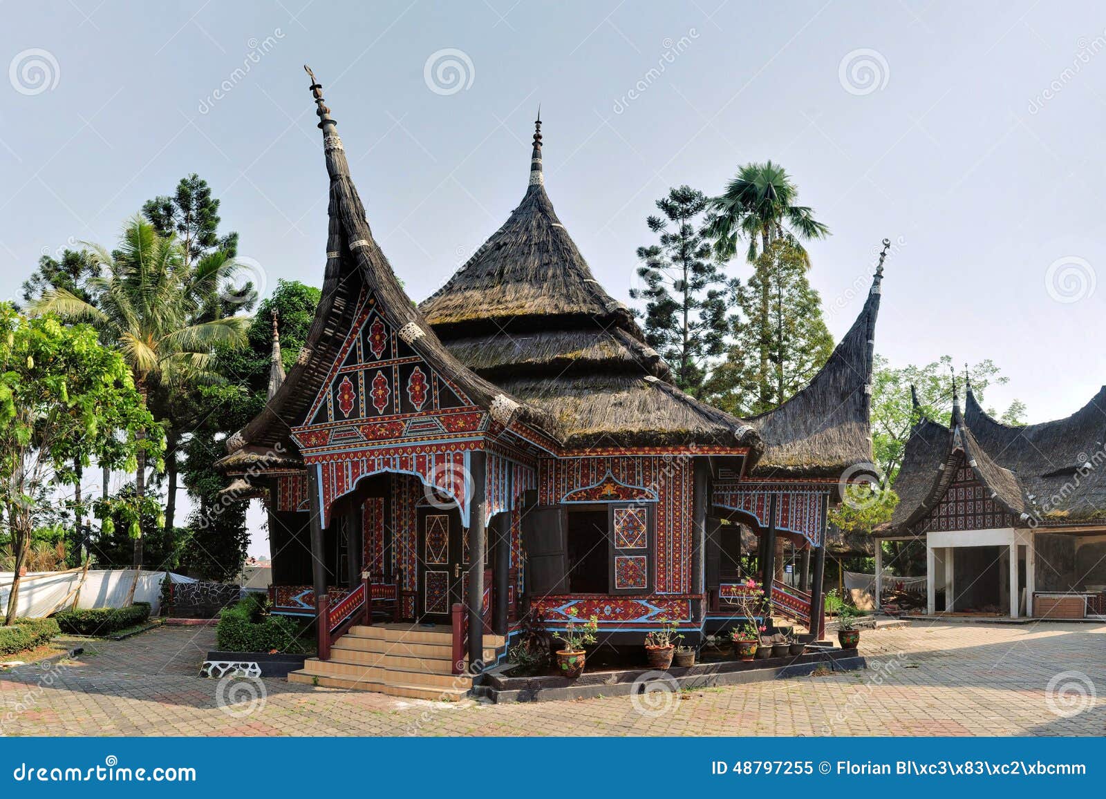  Traditional House On West Sumatra Indonesia Stock Photo 