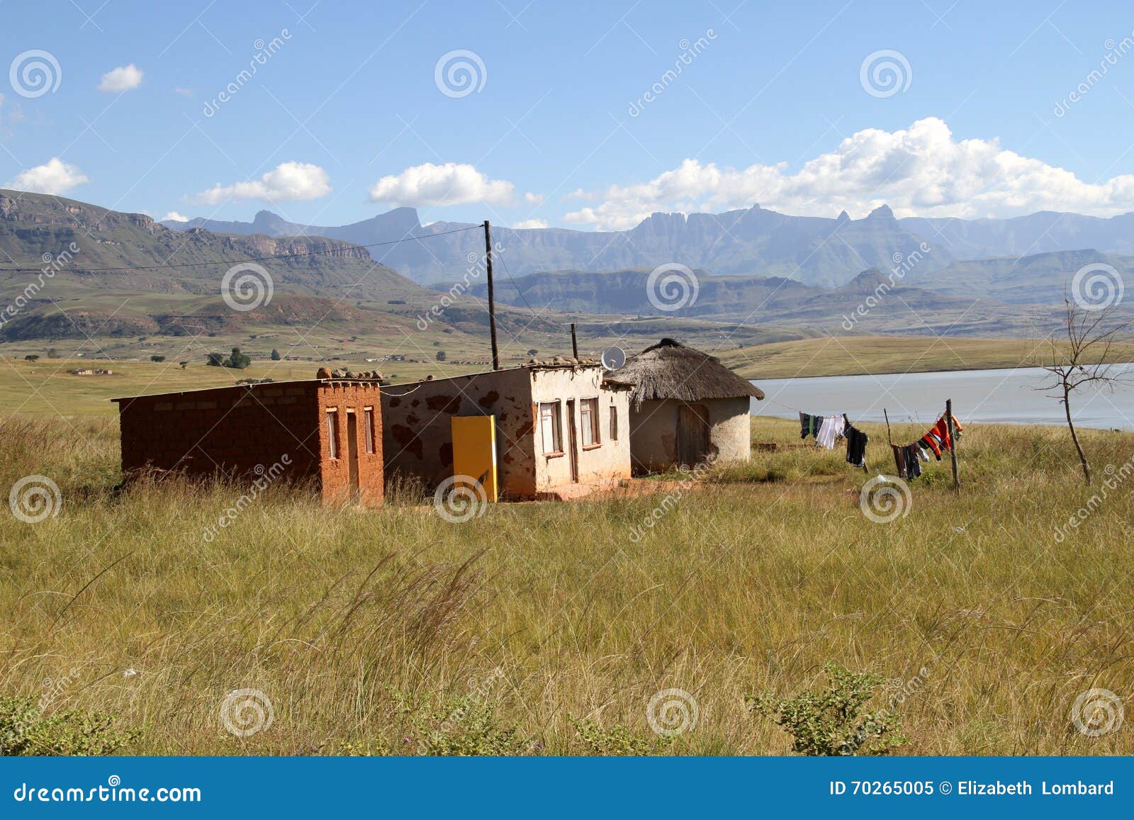 Traditional Houses  In Rural  Area  QwaQwa Stock Image 