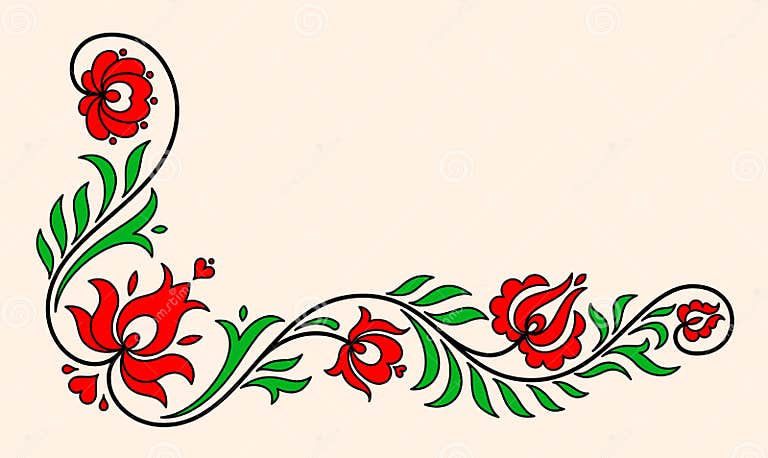 Traditional Hungarian Floral Motif Stock Vector - Illustration of ...