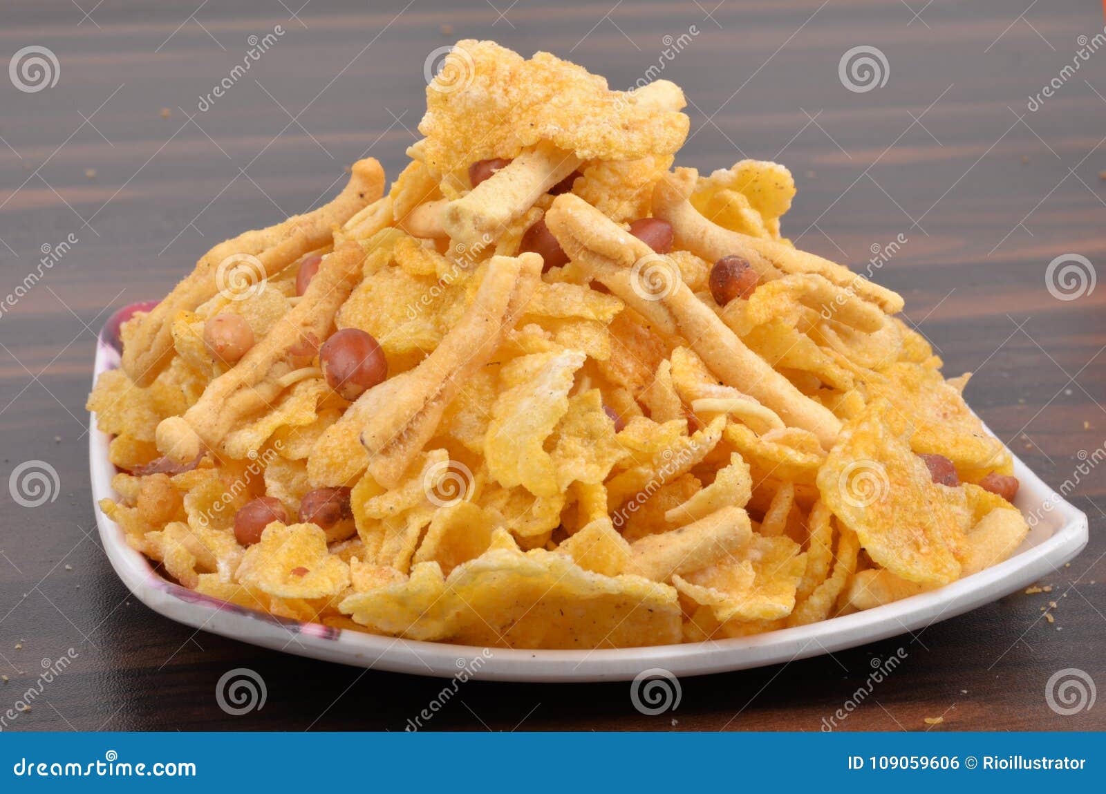 Traditional Indian Corn Flakes Namkeen Stock Photo Image of crackers