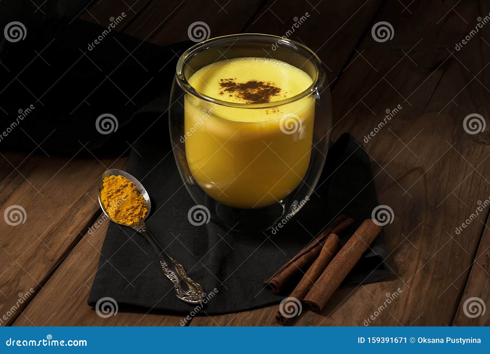 Traditional Indian Drink. Golden Latte, Turmeric Milk With Spice On A ...