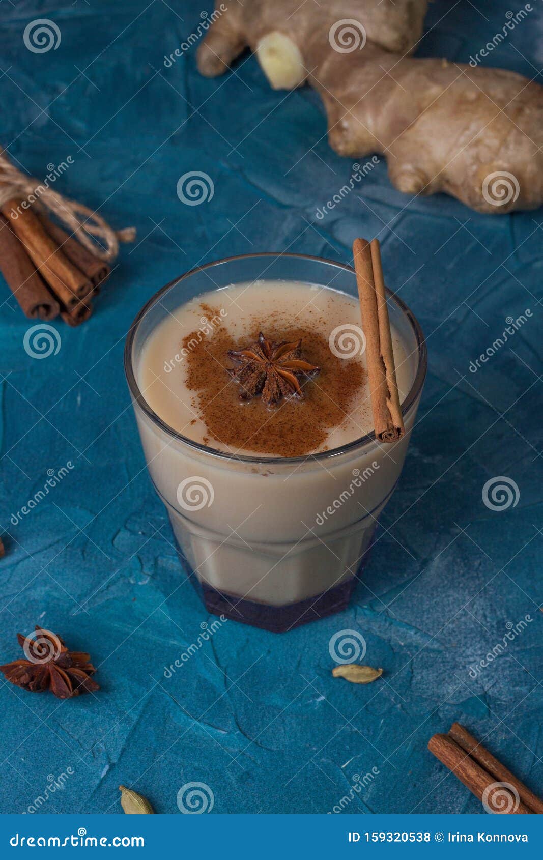 Traditional Indian Masala Chai Tea with Ingredients. Stock Photo ...