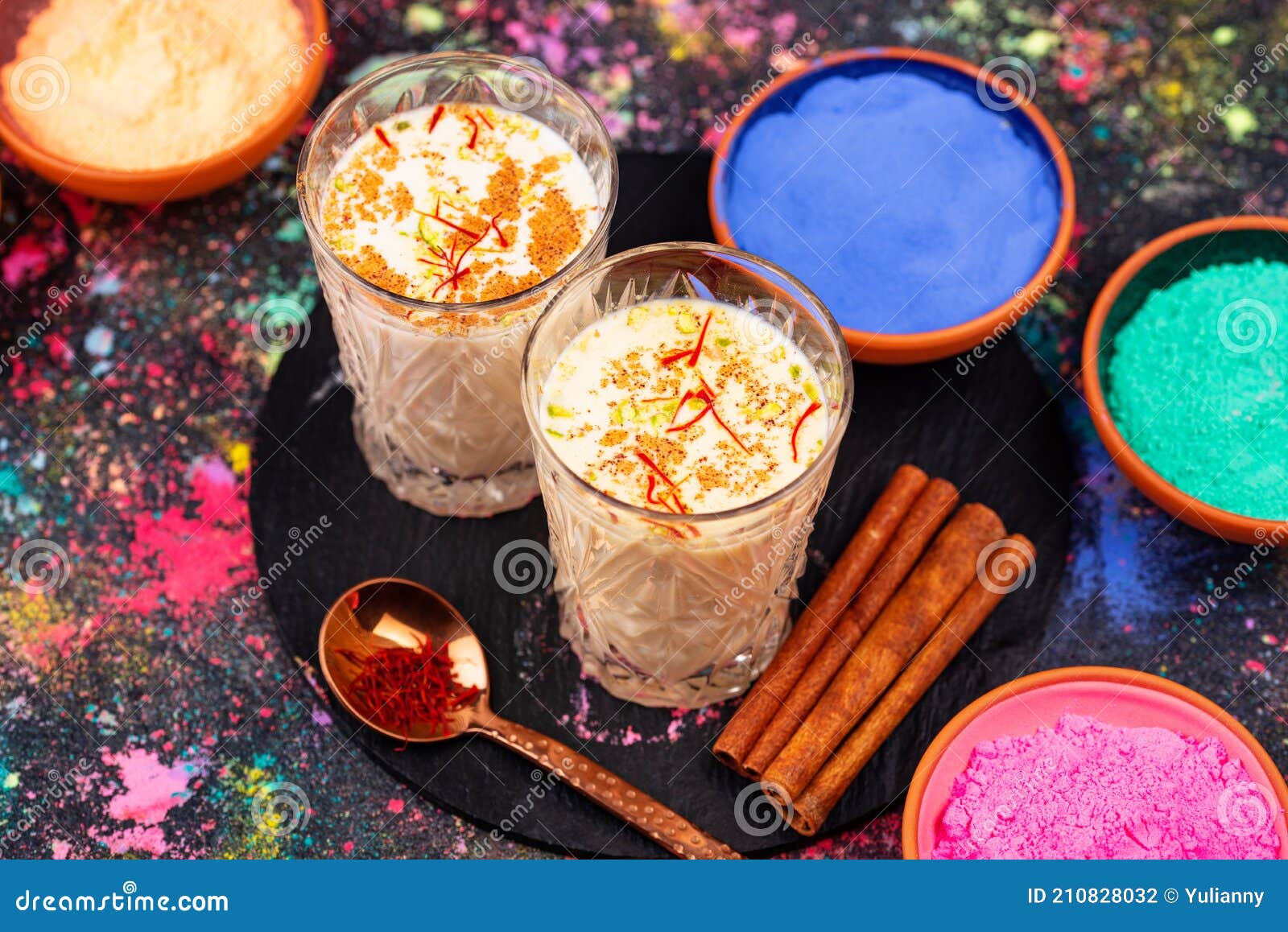 Traditional Indian Drink Thandai with Saffron Stock Photo Image of