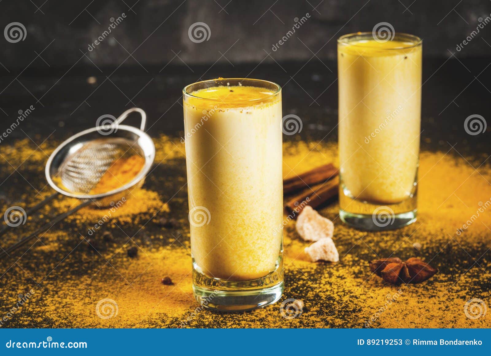 Traditional Indian Drink Turmeric Milk Stock Image - Image of drinks ...