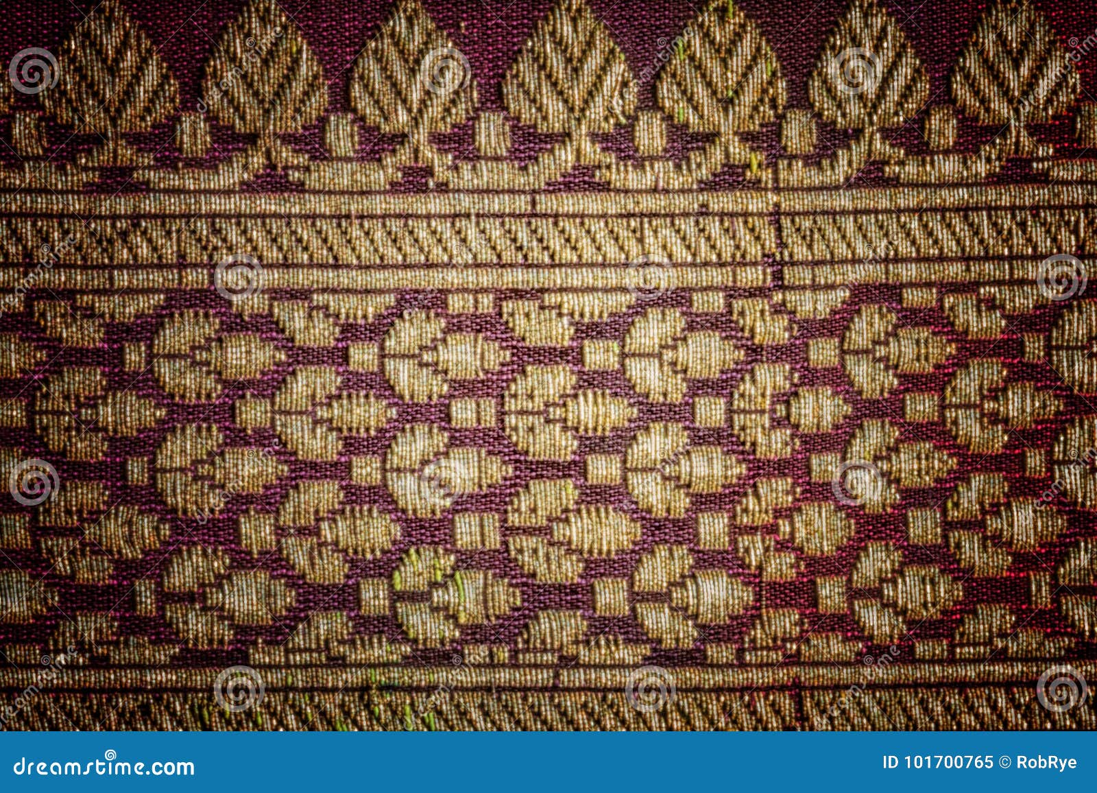 Traditional Indian fabric texture with patterns can be used as background  Stock Photo