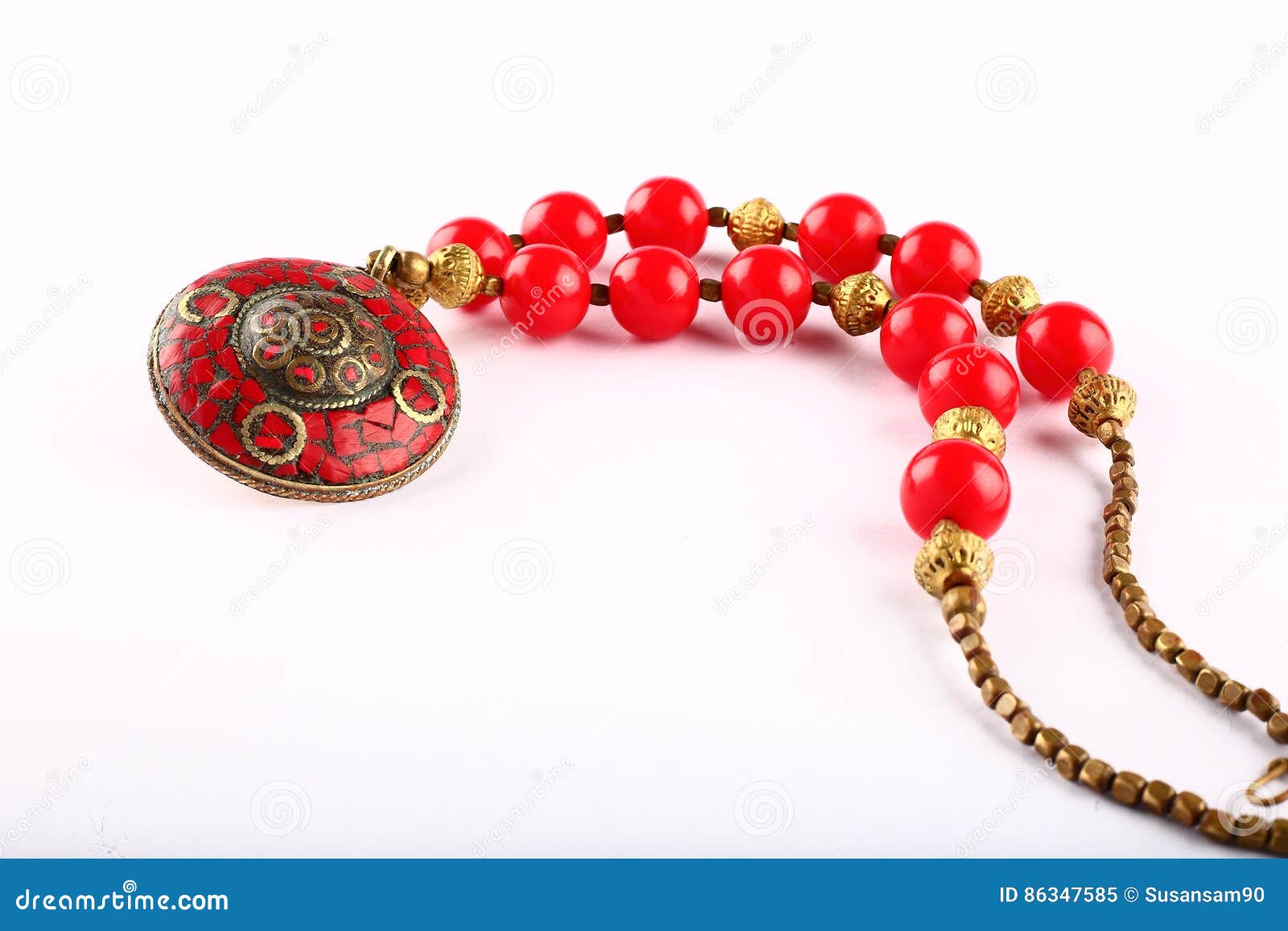 Traditional Indian Tribal Jewelry with Beads Stock Image - Image of ...