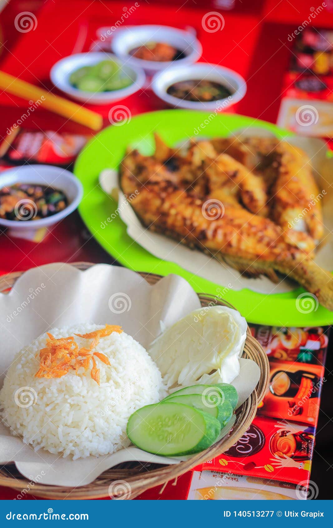 Traditional Indonesian Food Grilled Fish Stock Image