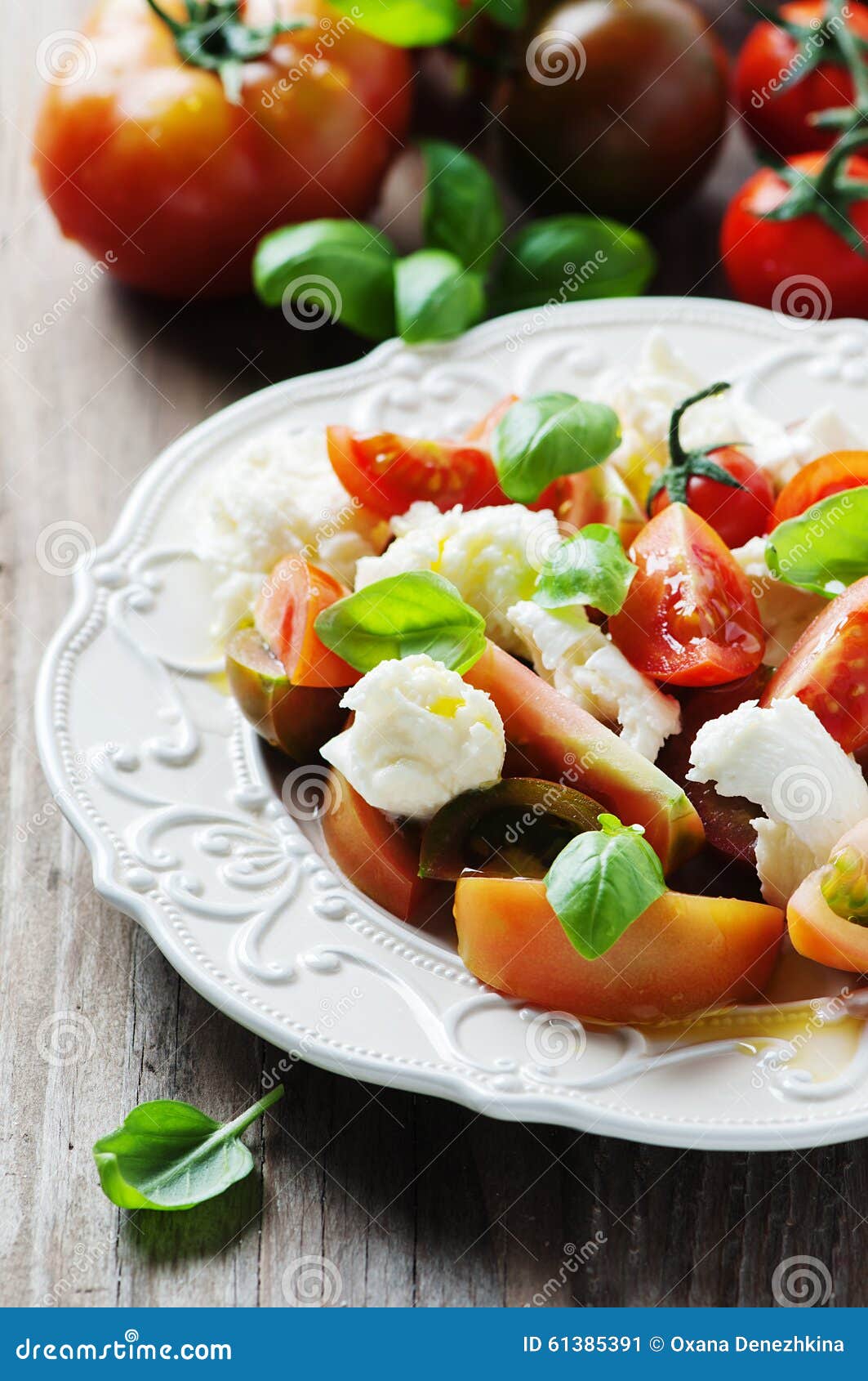 Traditional Italian Antipasto Caprese with Mozzarella Stock Image