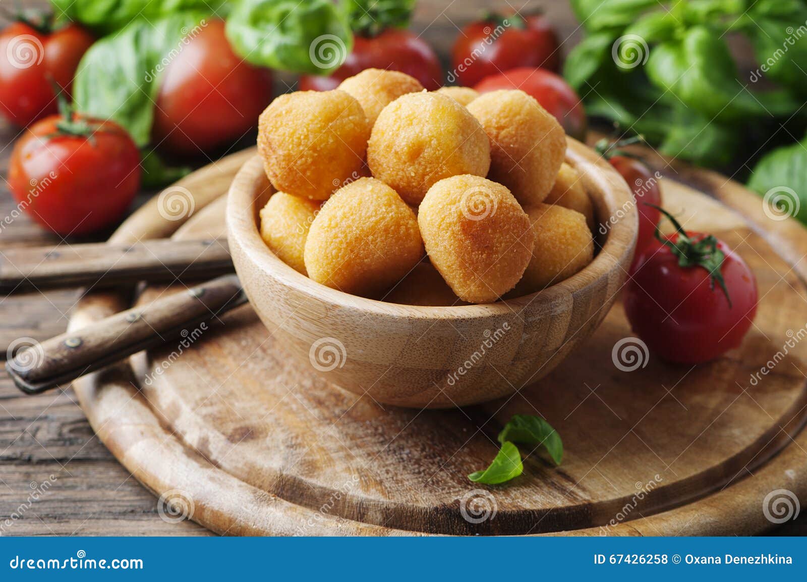 Traditional Italian Fried Balls of Mozzarella Stock Photo Image of