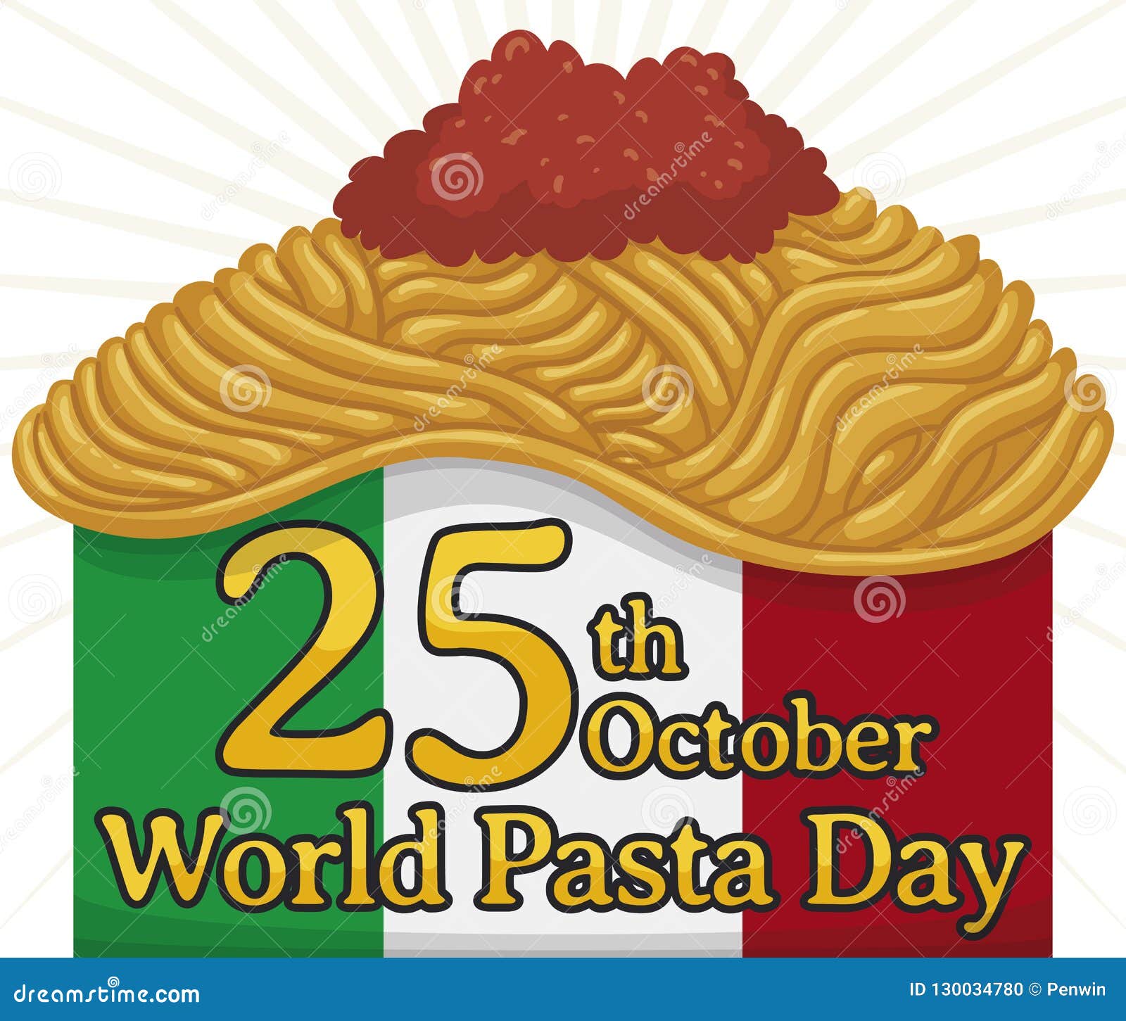 Traditional Italian Spaghetti Recipe for World Pasta Day, Vector  Illustration Stock Vector - Illustration of glossy, marinara: 130034780
