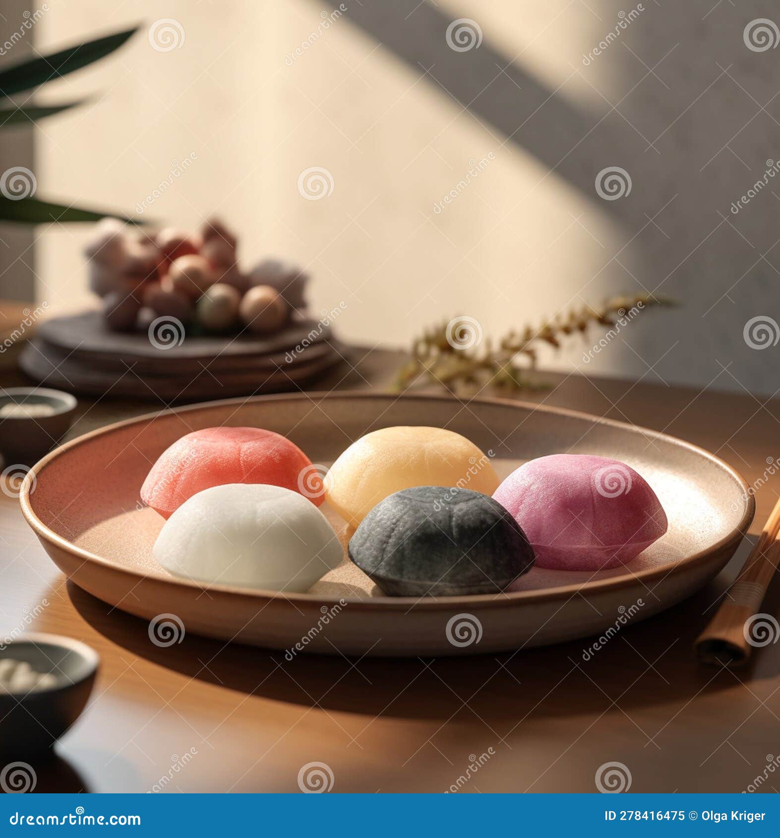 Traditional Japanese Dessert Mochi Stock Illustration Illustration of