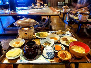 Traditional Japanese Dinner Set Stock Image Image Of Prepared 