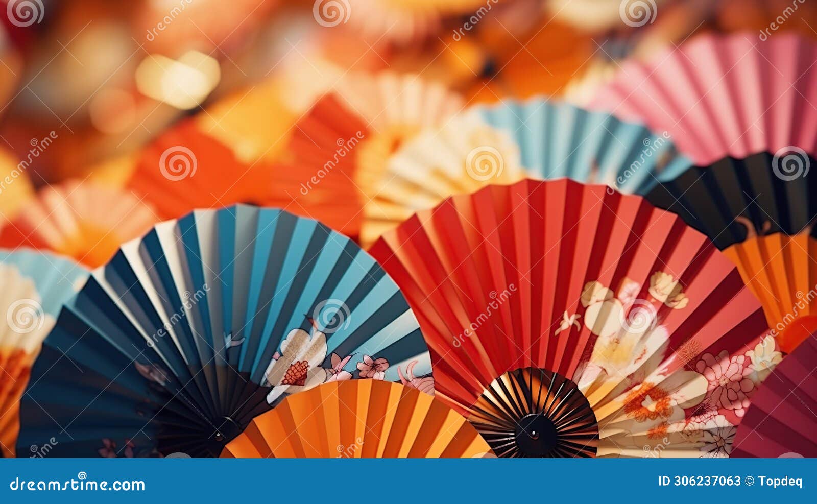 Traditional Japanese Fan Sensu Decorative Pattern Background Stock