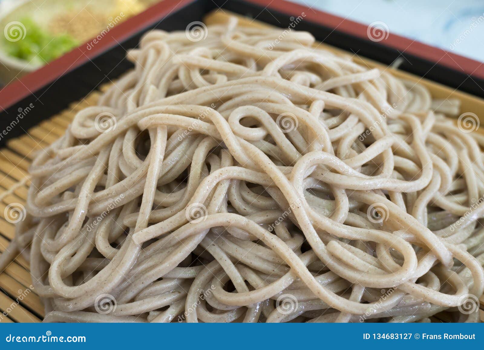 Traditional Japanese Meal with Cold Soba Noodles Stock Image - Image of