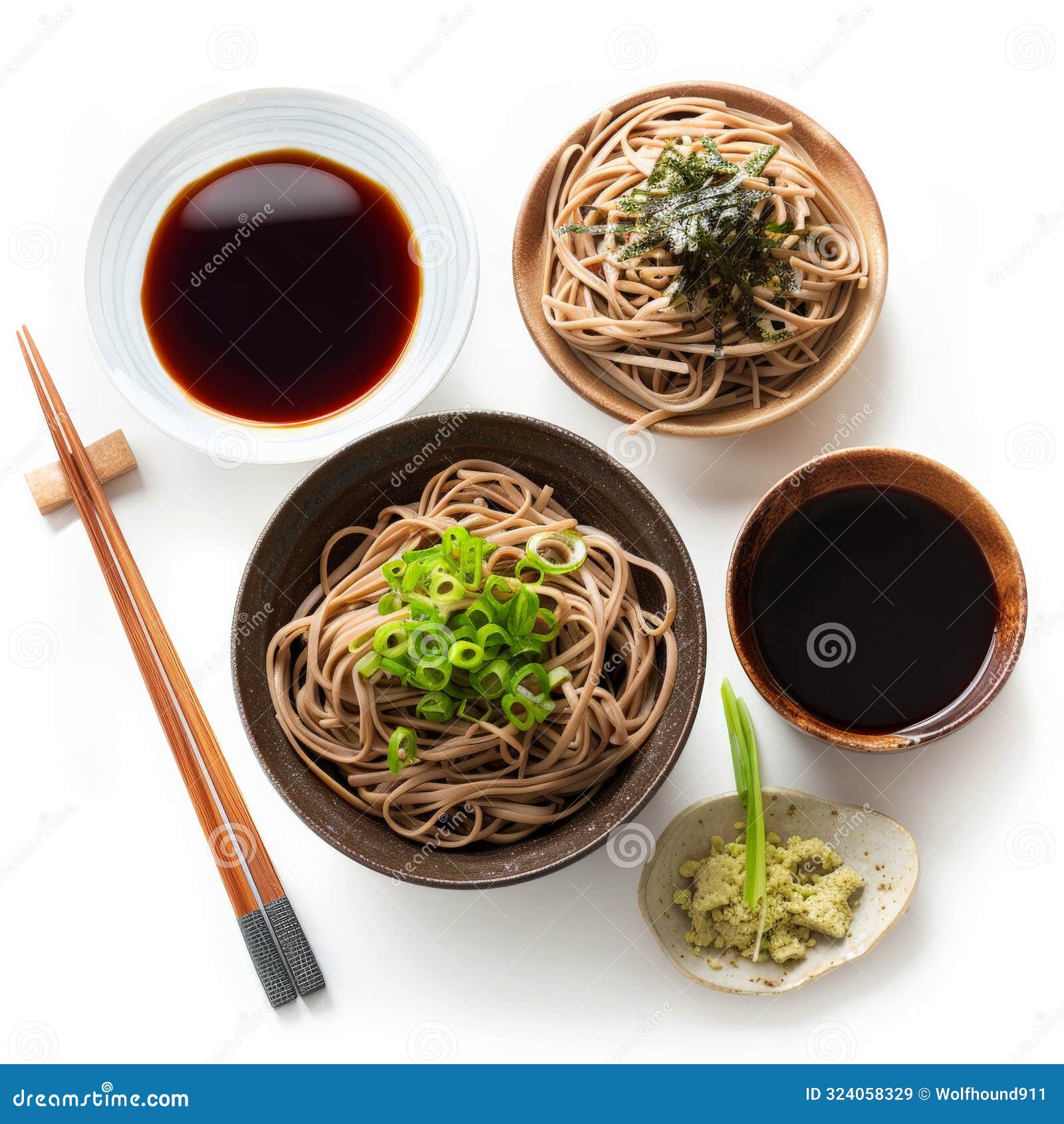 A Traditional Japanese Soba Noodle Dish with Chilled Soba Noodles