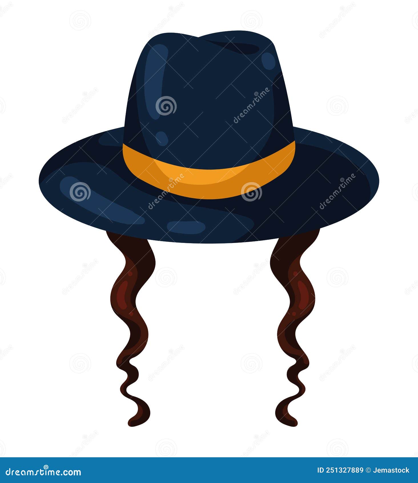 Traditional jewish hat stock vector. Illustration of isolated - 251327889