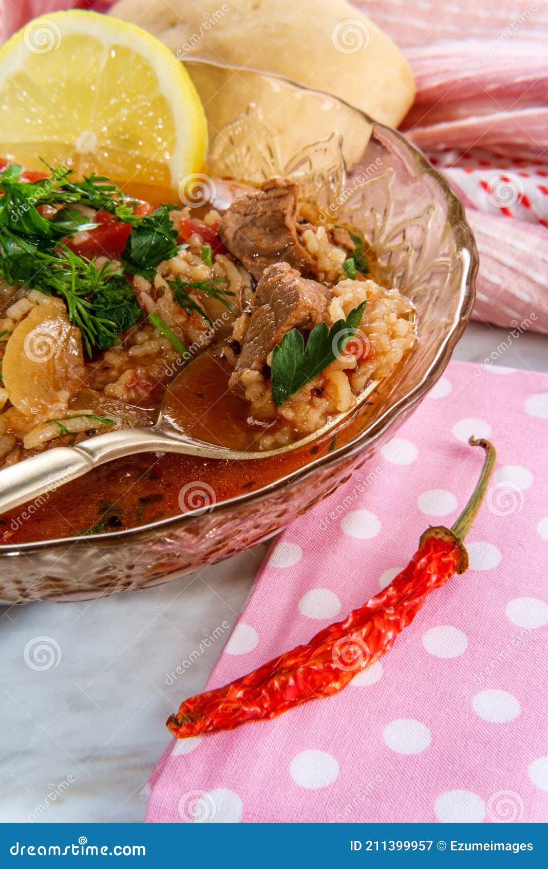 Georgian Kharcho Beef Soup stock image. Image of kitchen - 211399957