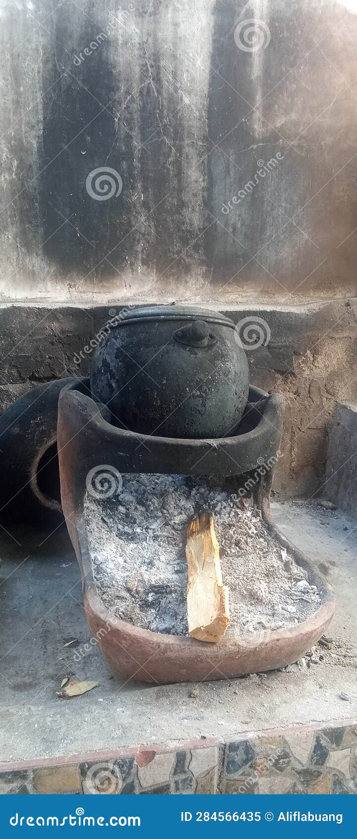 Traditional Kitchen Equipment Traditional Furnace Fire Stock Image