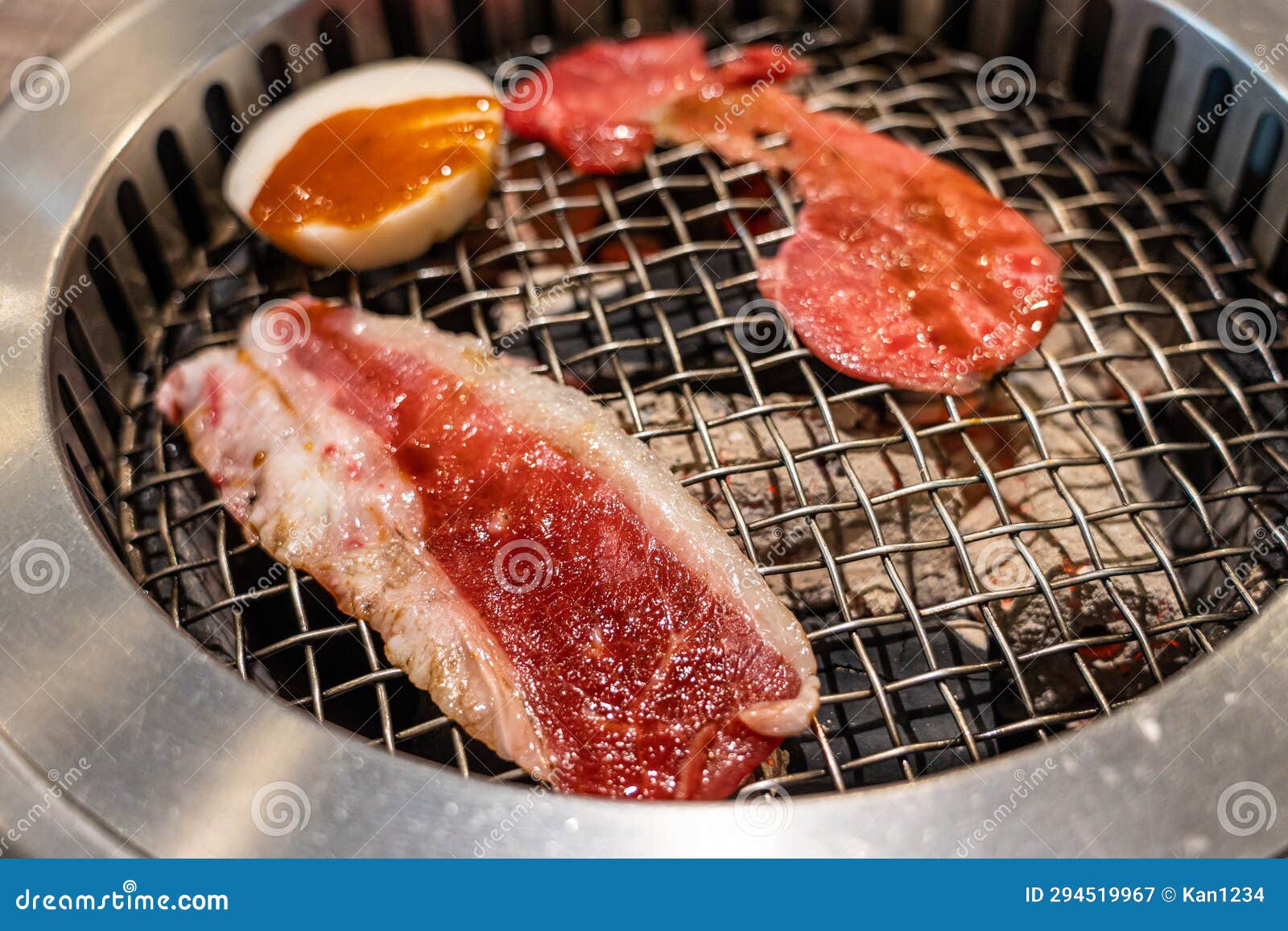 Traditional Korean Beef Barbecue on Charcoal Grill Stock Image Image